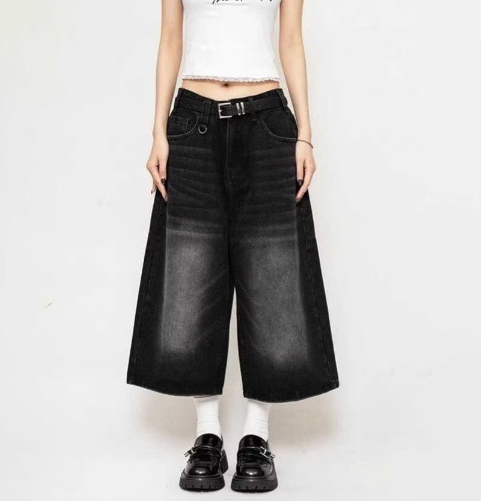 Japanese Brand 💥Black colour harajuku Japanese style jort pant Size US 33 - 1 Preview