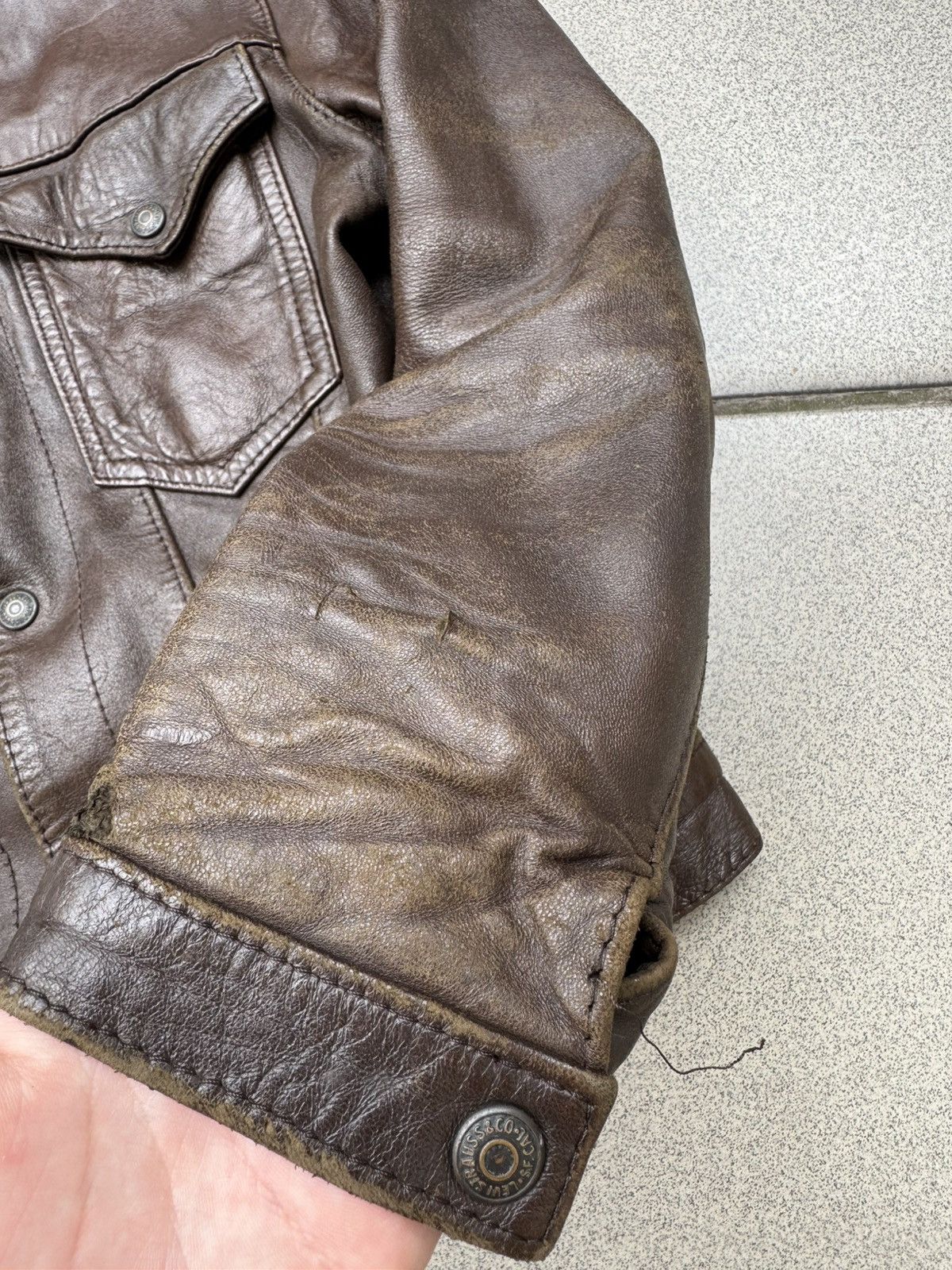 Levi's Vtg 1950s Levi’s ‘short horn’ Big E Leather Jacket Size US S / EU 44-46 / 1 - 11 Thumbnail