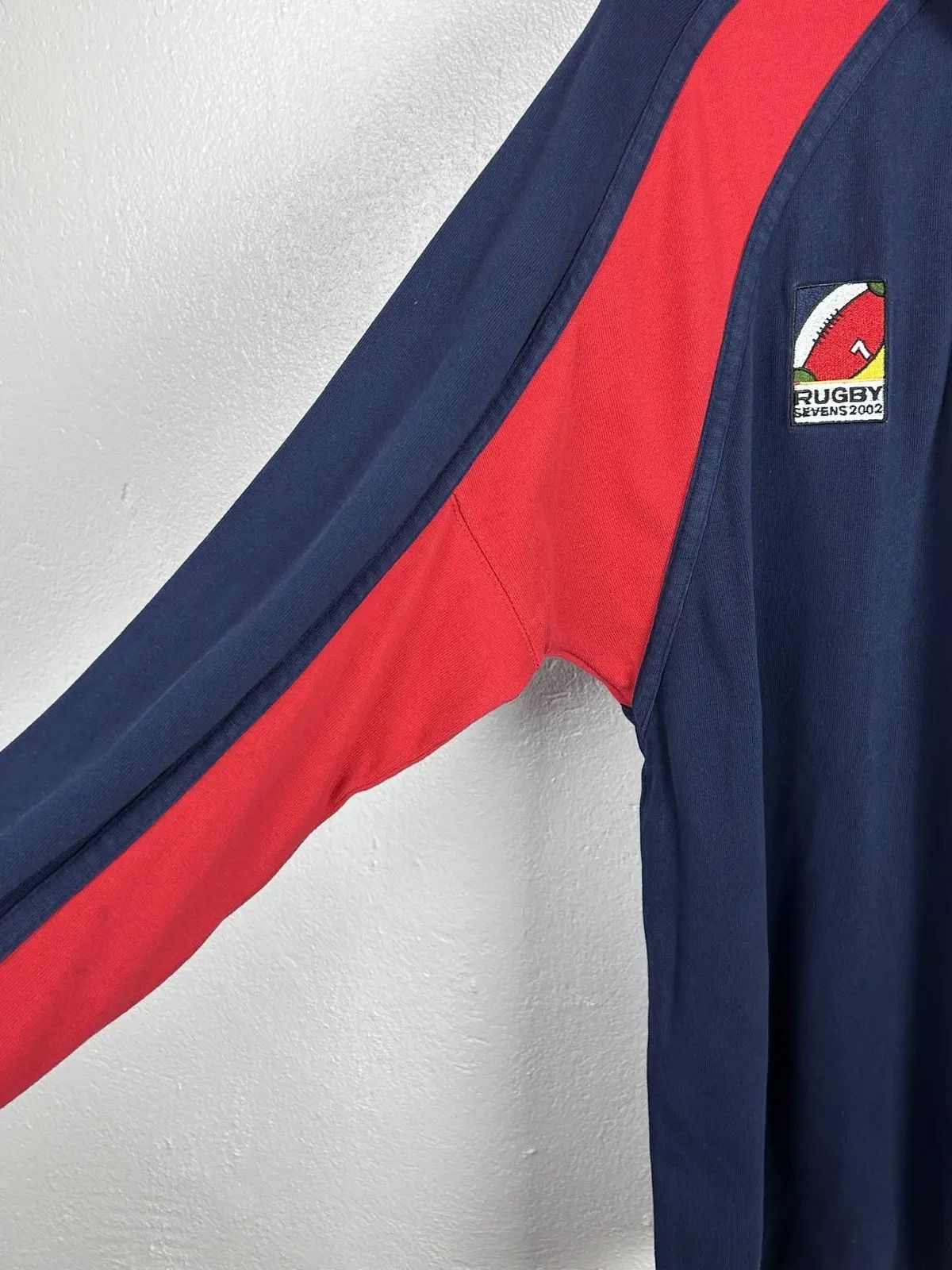 Vintage 00s Vintage Rugby Seves 2002 England Collared Long Sleeve Size US L / EU 52-54 / 3 - 6 Thumbnail