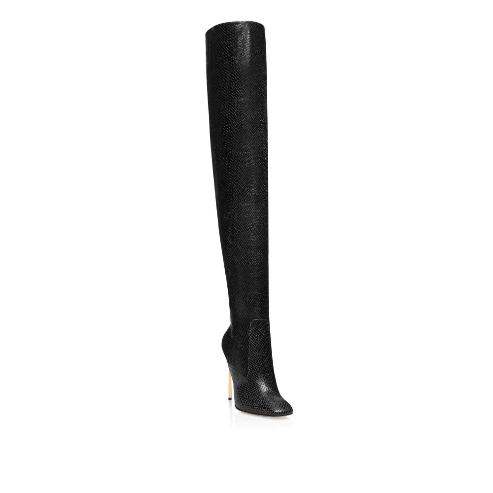 Tom Ford o1loc1c0925 W3469 Leather Carine Over The Knee Boots Black Size US 8 / IT 38 - 2 Thumbnail