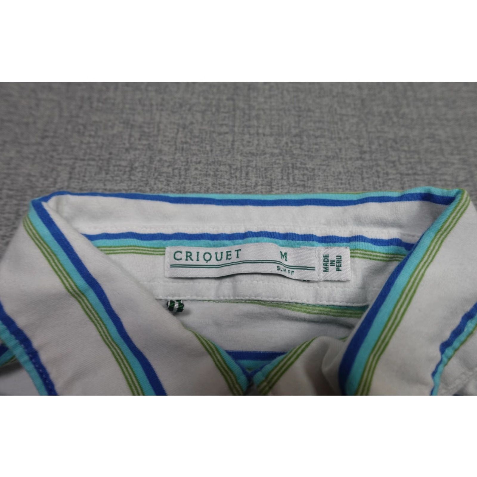 Vintage Criquet Polo Mens White Striped Golf Performance Stretch Comfort Short Sleeve Polo Mens White Striped Golf Size US M / EU 48-50 / 2 - 2 Thumbnail