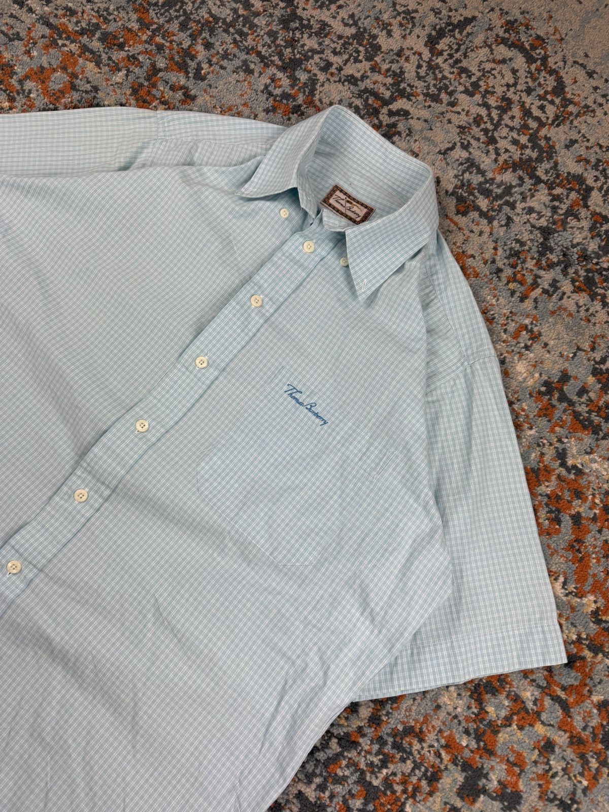 The Kooples Vintage 90s Thomas Burberry baby blue short sleeve shirt Size US M / EU 48-50 / 2 - 5 Thumbnail