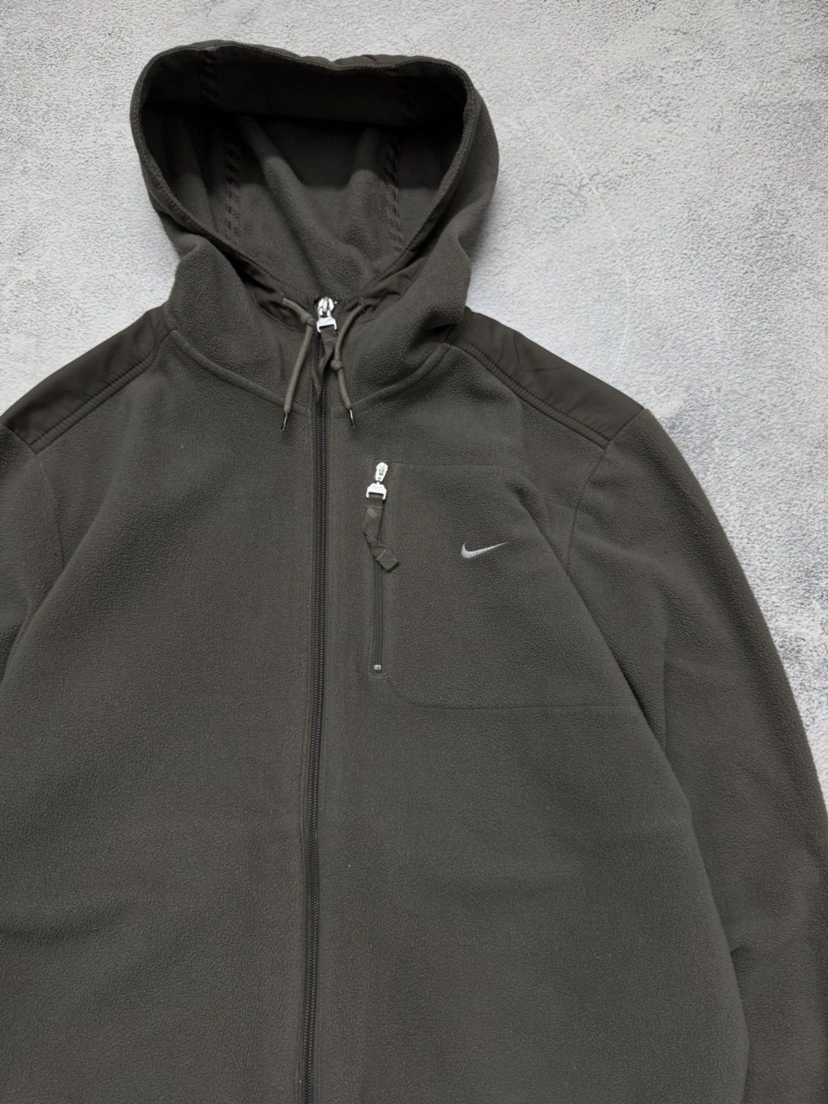 Nike Vintage Y2k Nike Fleece Swoosh Logo Zip Sweatshirt 00’s Size L / US 10 / IT 46 - 5 Thumbnail