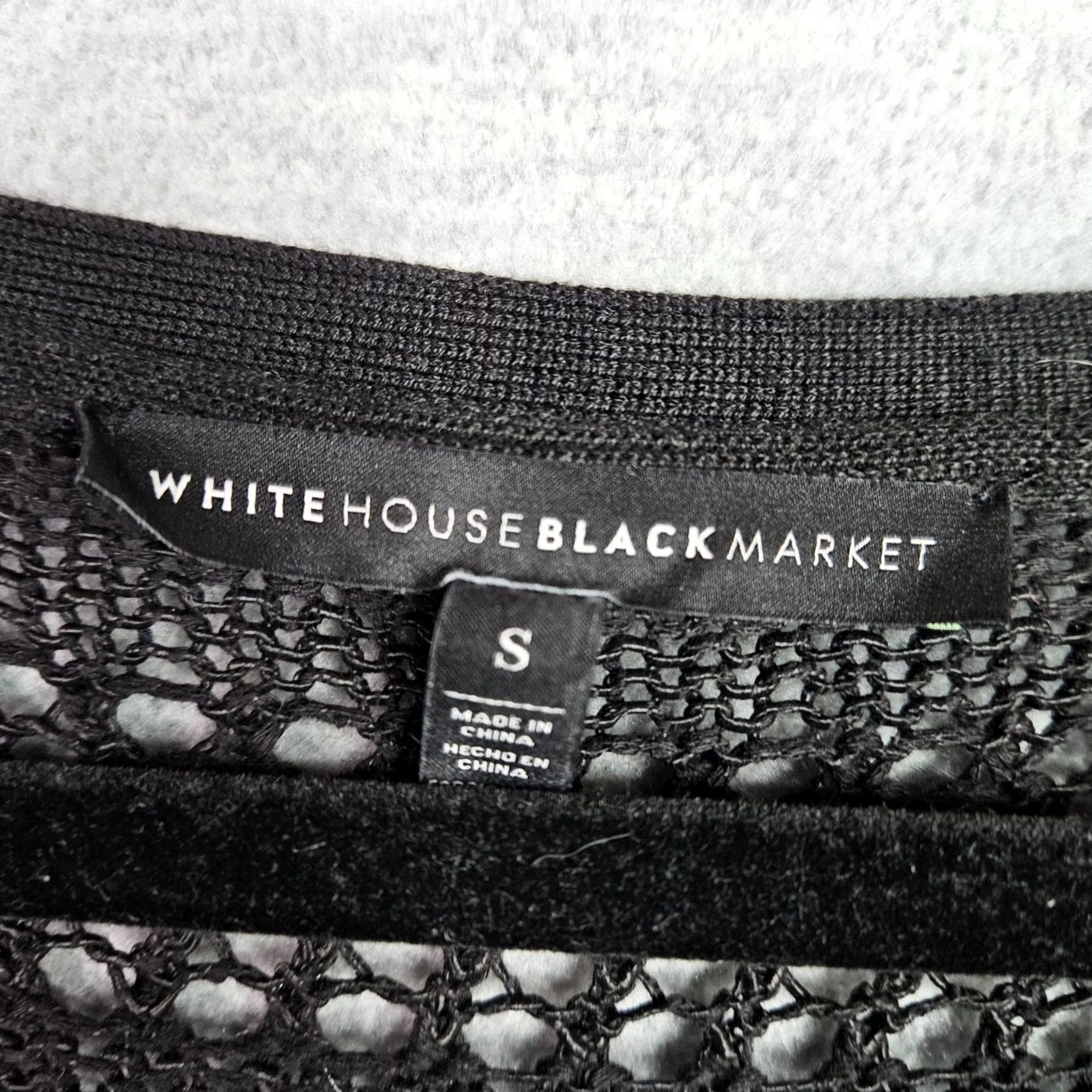White House Black Market White House Black Market Women's Fringe Hem Lace Up Sweater Sz S Shirt Womens Regular Black Knit Pullover All Seasons Modern Vintage: No Size S / US 4 / IT 40 - 3 Thumbnail