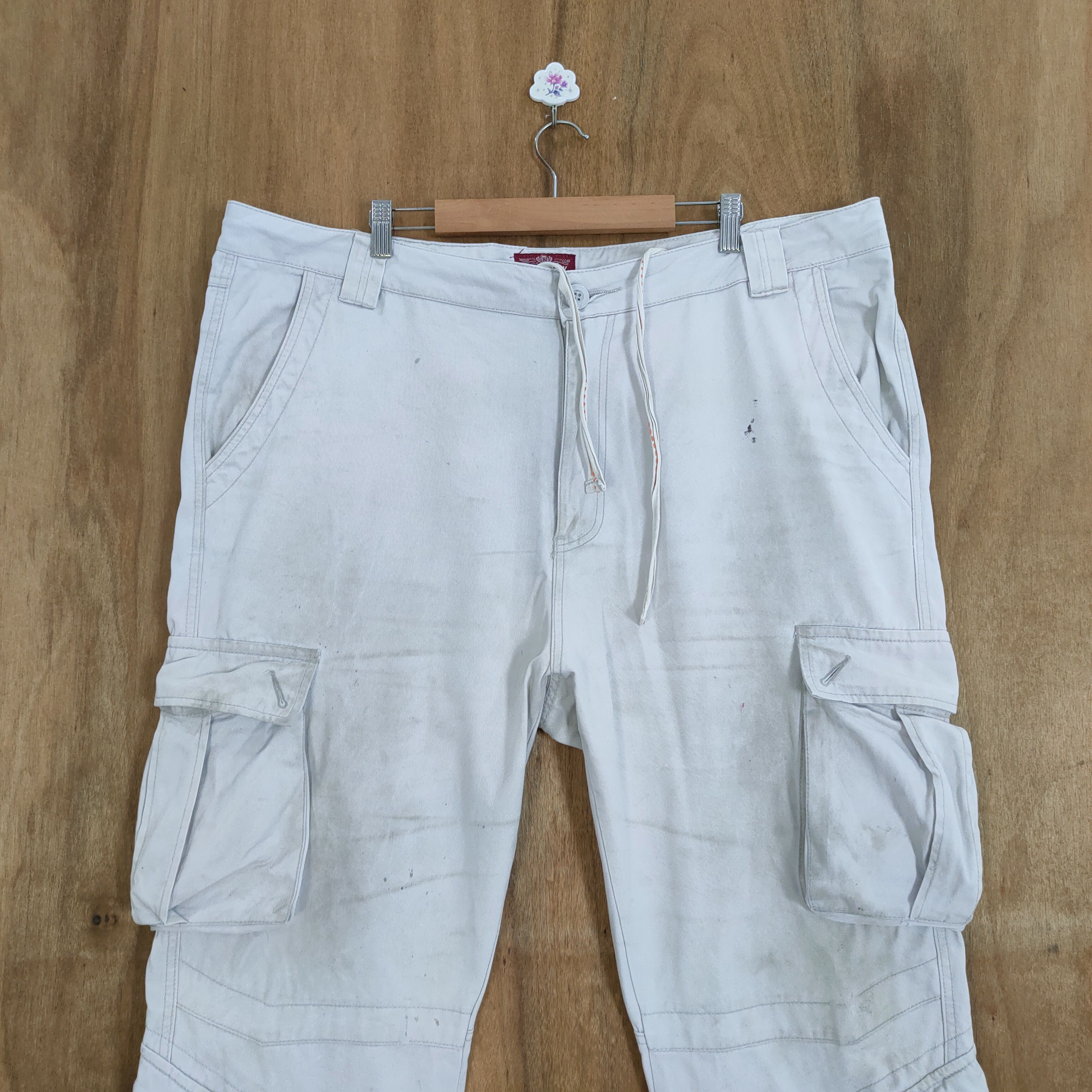 Japanese Brand VINTAGE JAPANESE RUSTY WHITE 9POCKET CARGO PANTS Size US 42 / EU 58 - 12 Thumbnail