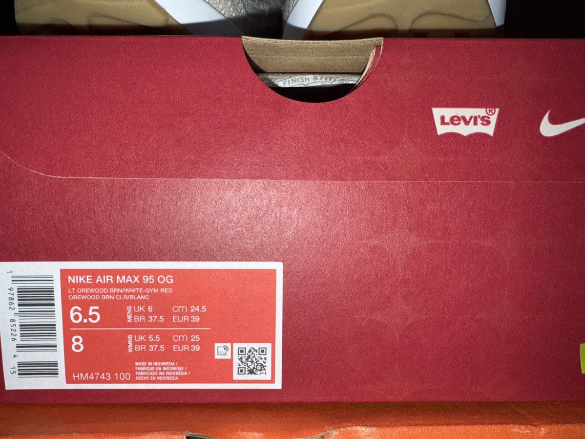 Levi's × Nike Nike x Levi’s Air max 95 OG “ White “ Size US 6.5 / EU 39-40 - 9 Thumbnail