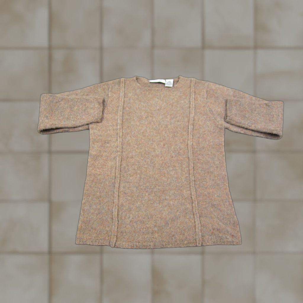 J. Jill VINTAGE J.Jill Sweater Womens XS Petite XSP Brown 100% Wool Knit Pullover Crew Neck Long Sleeve 90s City Classic Winter Fall Spring Mens/Womens Size XS / US 0-2 / IT 36-38 - 1 Thumbnail