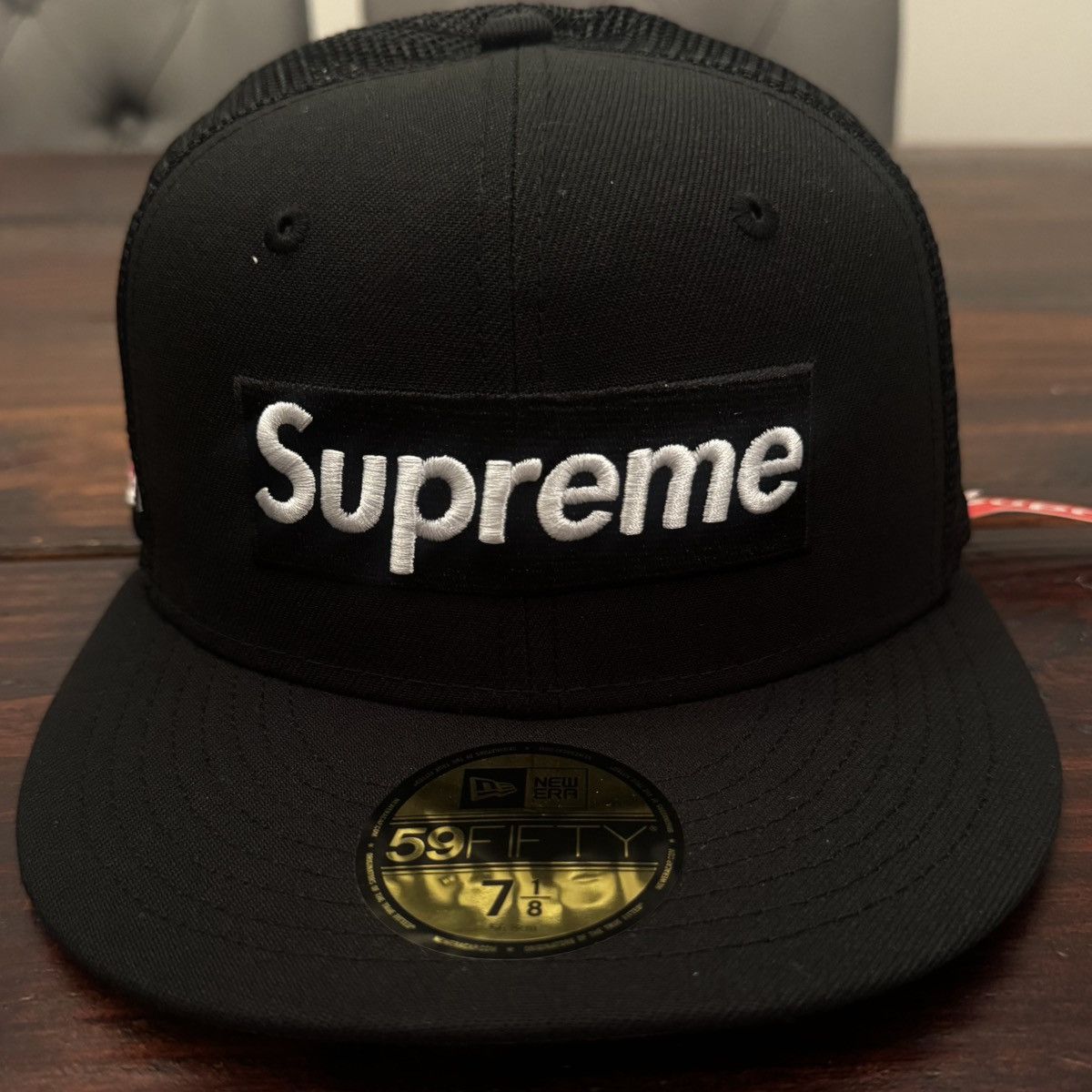 Supreme Supreme New Era Box Logo Mesh Back Fitted Hat Size ONE SIZE - 2 Thumbnail
