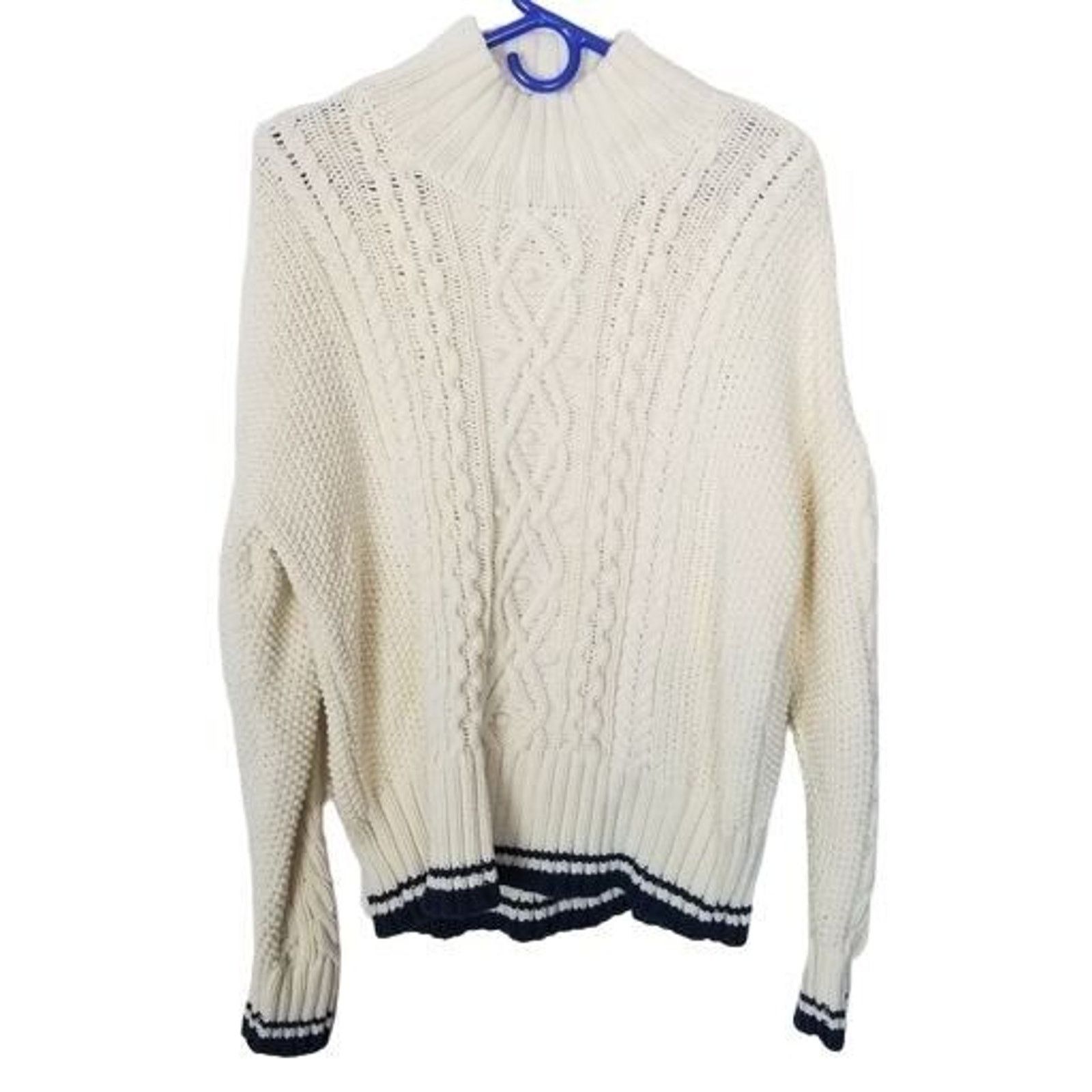 Vineyard Vines Vineyard Vines Womens Fisherman Sweater Chunky Cable Knit L Size L / US 10 / IT 46 - 1 Thumbnail