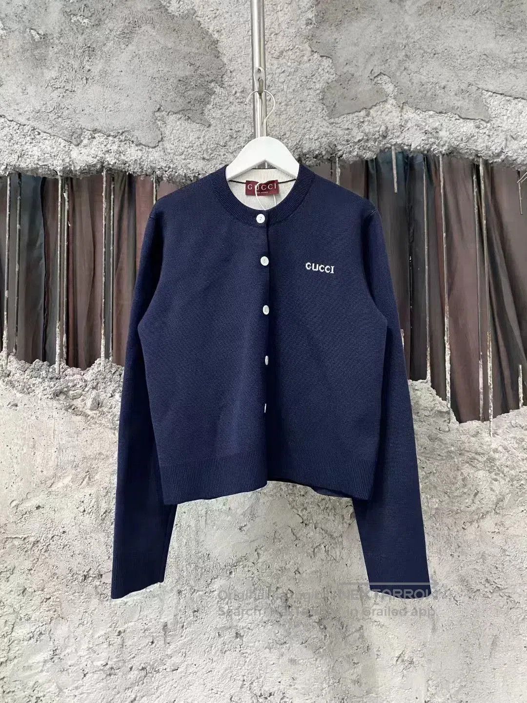 Gucci blue logo wool cardigan by gucci. Size US M / EU 48-50 / 2 - 1 Thumbnail