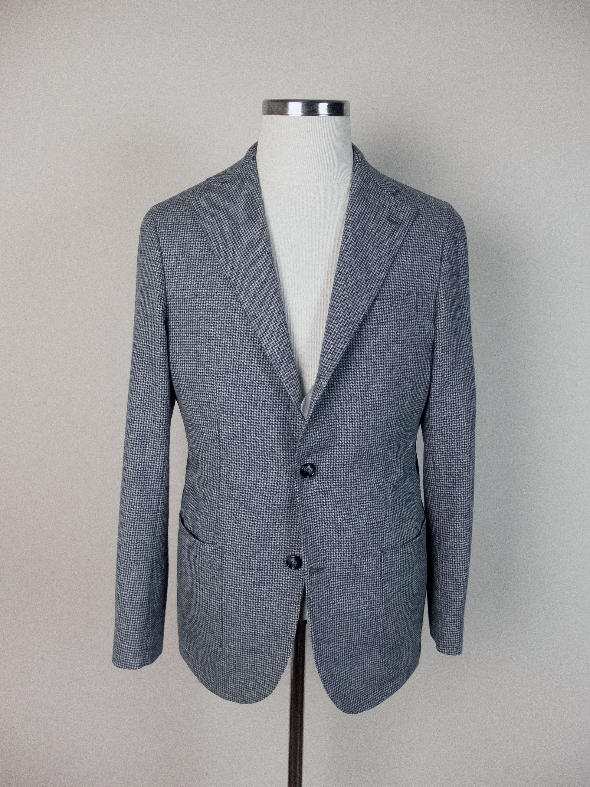 Barba Napoli BARBA Napoli gray houndstooth wool sportcoat jacket 40L Size 40L - 1 Thumbnail