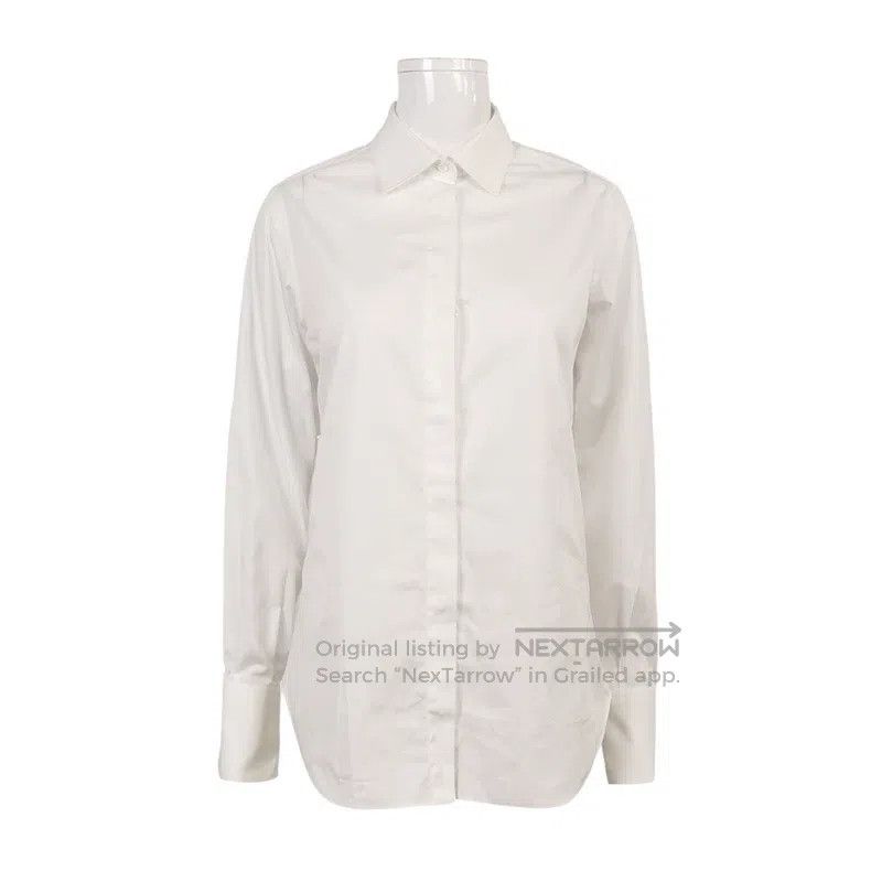 Valentino Valentino Cotton solid color lapel long-sleeved shirt Size S / US 4 / IT 40 - 1 Thumbnail
