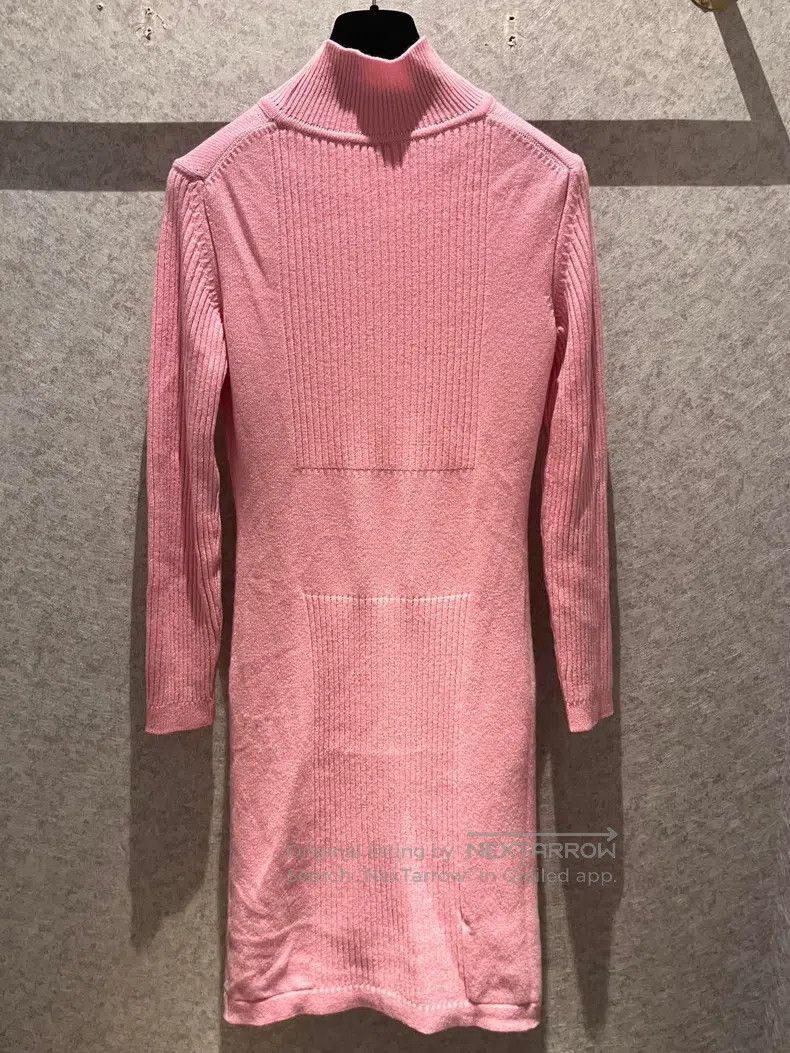 Hermes Hermes Pink cashmere wool sweater dress Size XS / US 0-2 / IT 36-38 - 2 Thumbnail