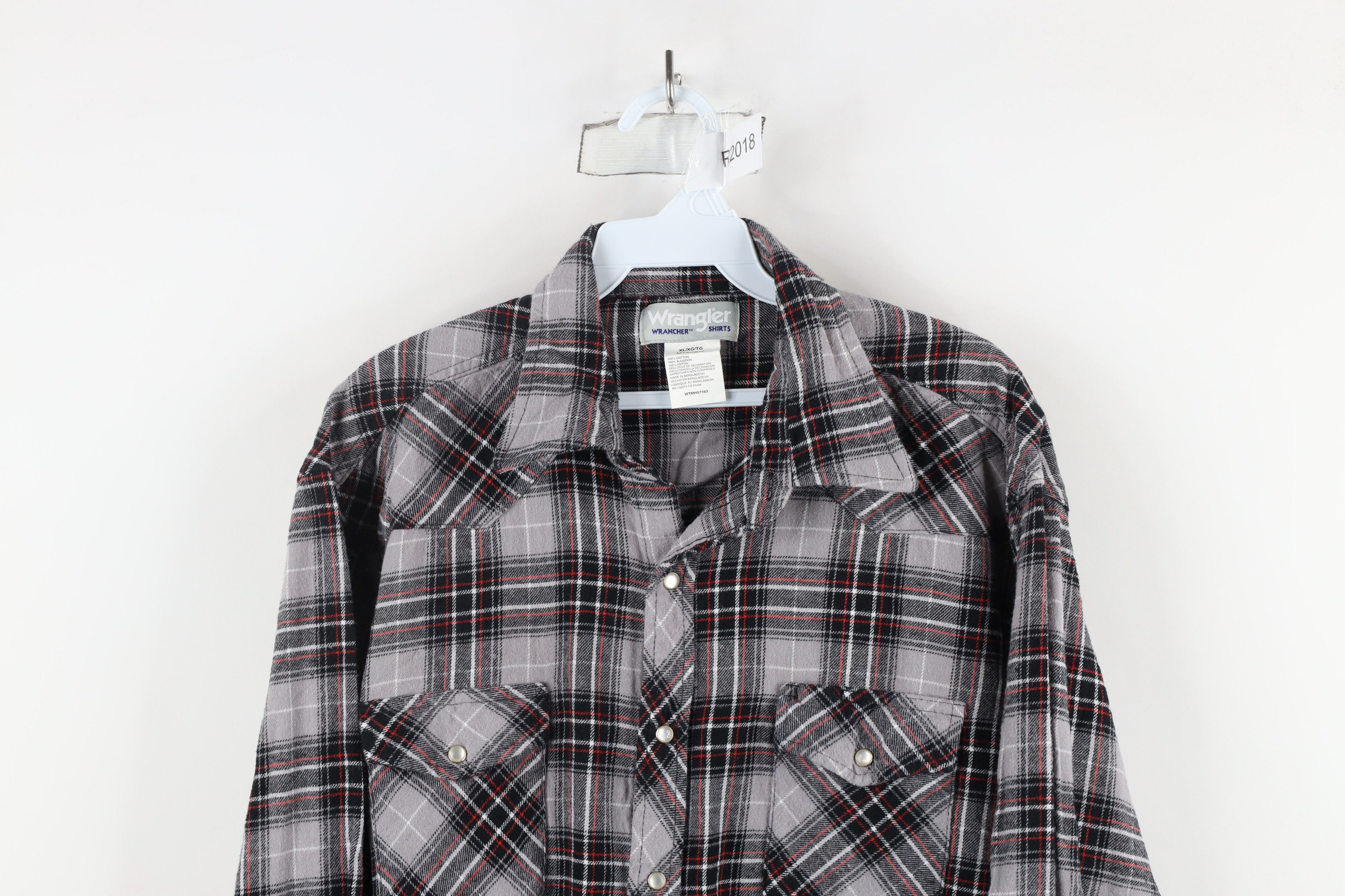 Vintage × Wrangler Vintage Wrangler Western Snap Button Collared Shirt Plaid Size US XL / EU 56 / 4 - 2 Thumbnail