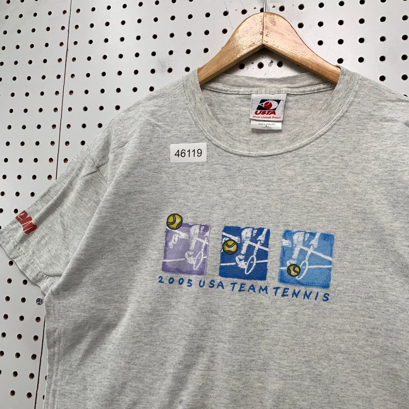 Vintage VINTAGE USA 2005 Team Tennis Shirt Mens L Gray USTA Official Licensed Shirt Size US L / EU 52-54 / 3 - 6 Thumbnail