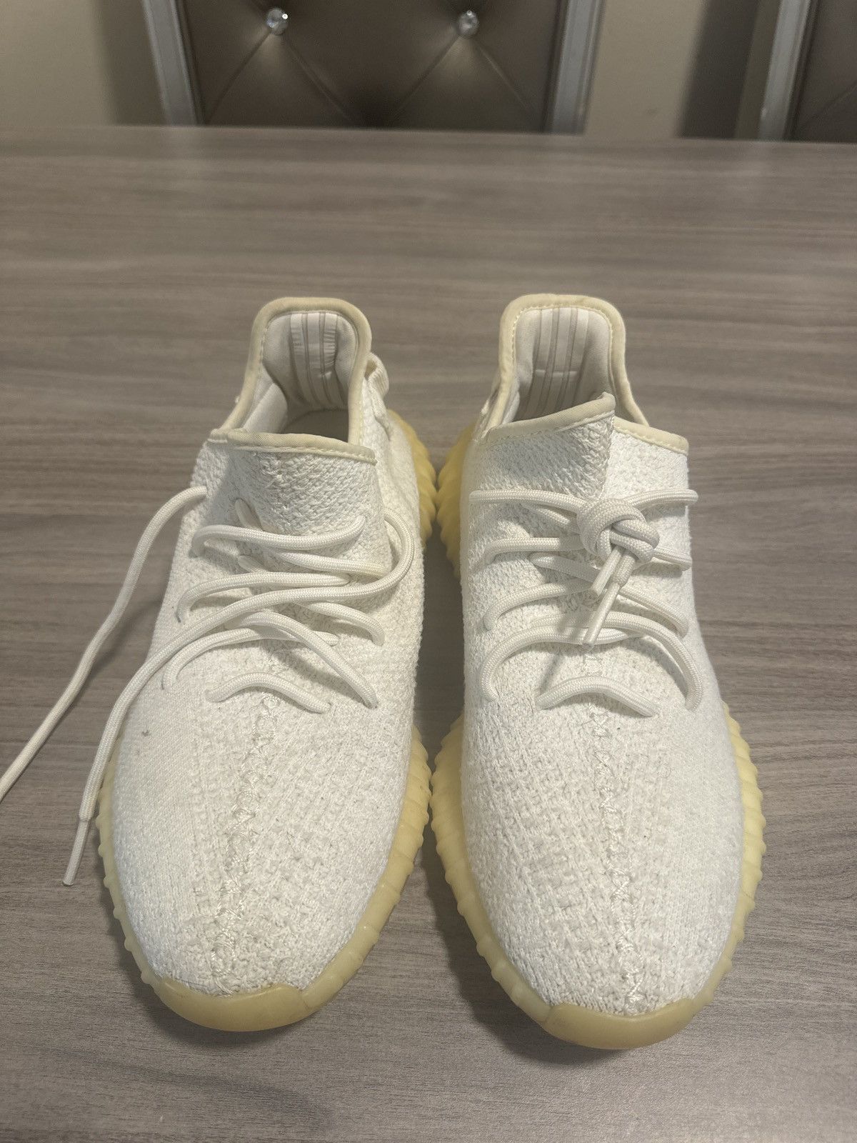 Yeezy Cream V2's No Box Yellow Bottom Solid Upper