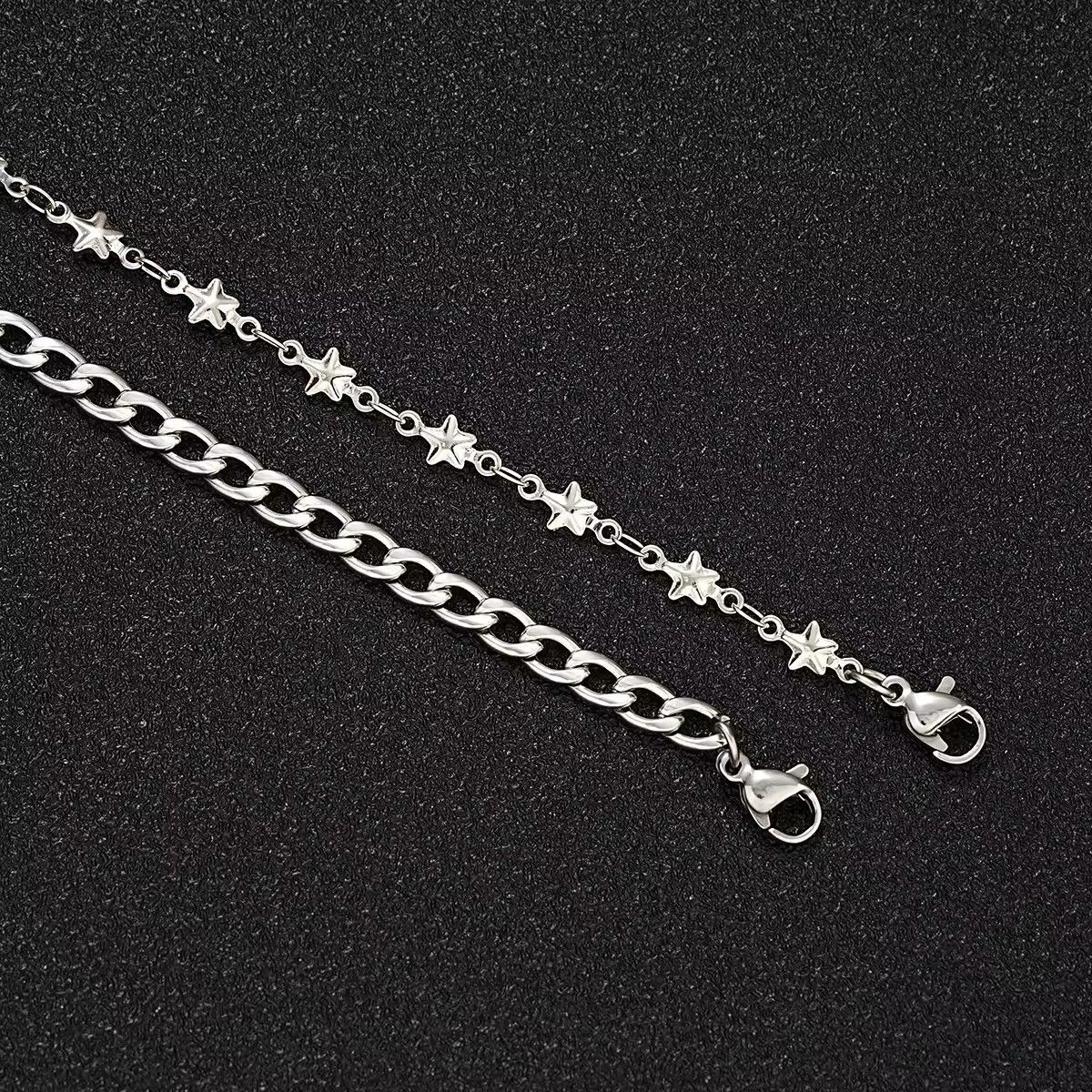 Jewelry × Vintage Double Chain Star Bracelets Minimalist Size ONE SIZE - 4 Thumbnail