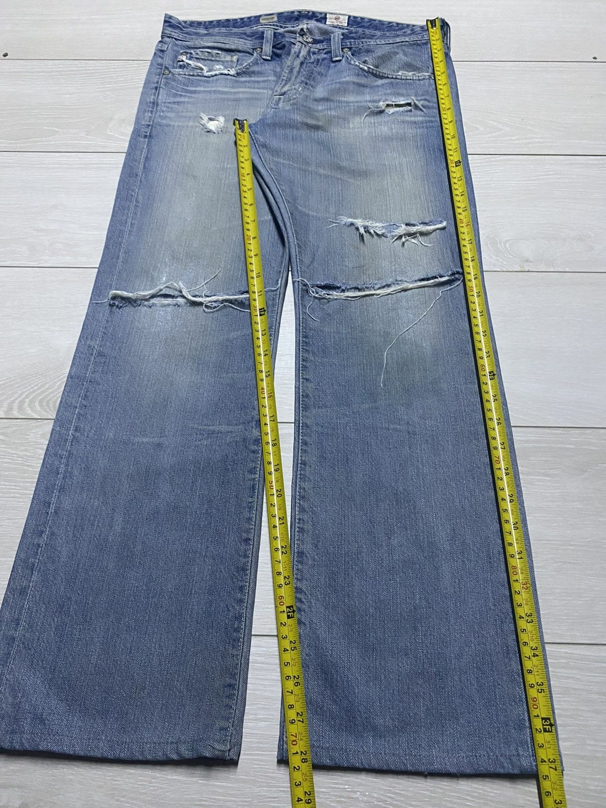 AG Adriano Goldschmied Vtg Ag Adriano Goldschmied Straight Leg DistressedJeans Size US 32 / EU 48 - 17 Thumbnail