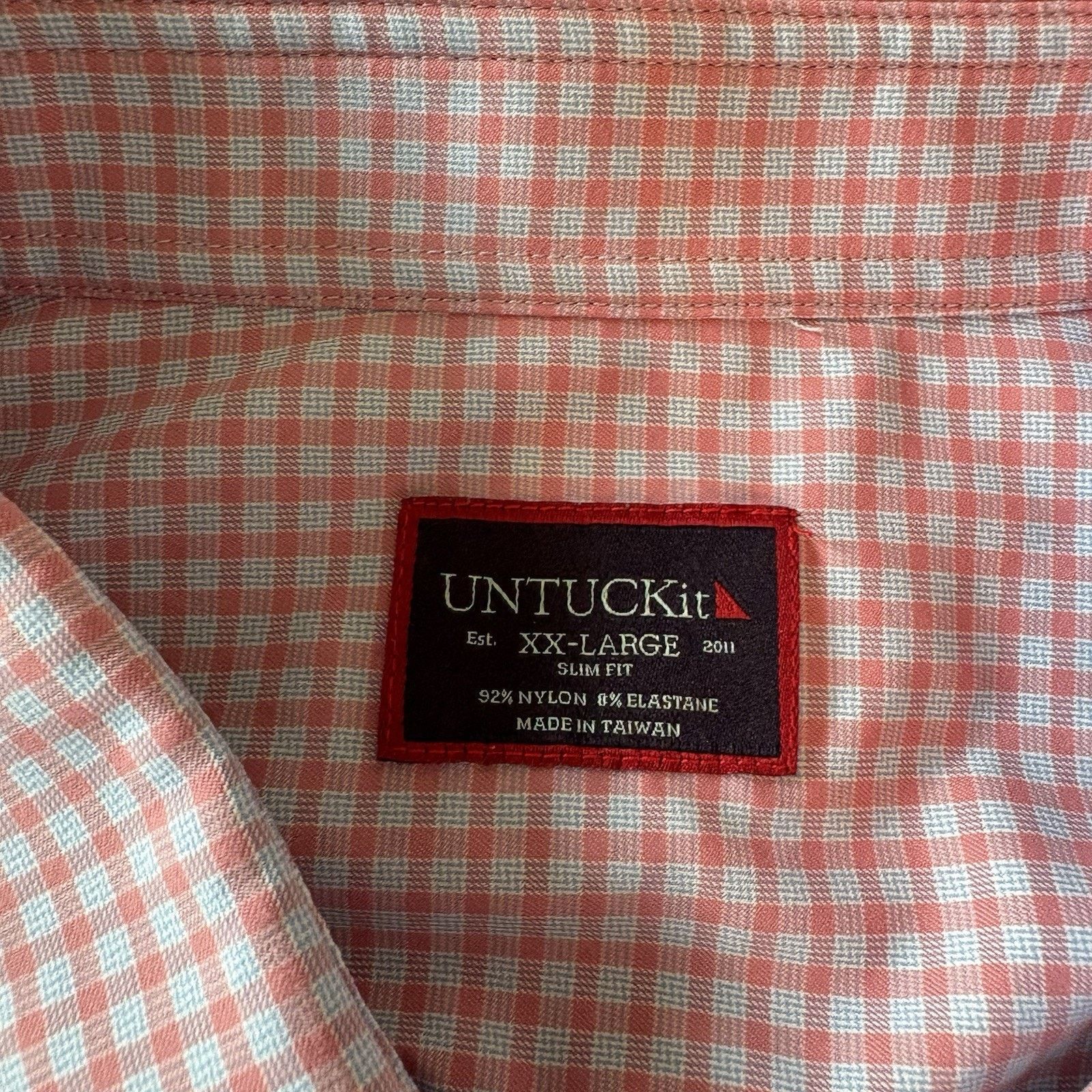 UNTUCKit UNTUCKit Performance Nylon Plaid Button Front Shirt Slim Fit Size US XXL / EU 58 / 5 - 2 Thumbnail