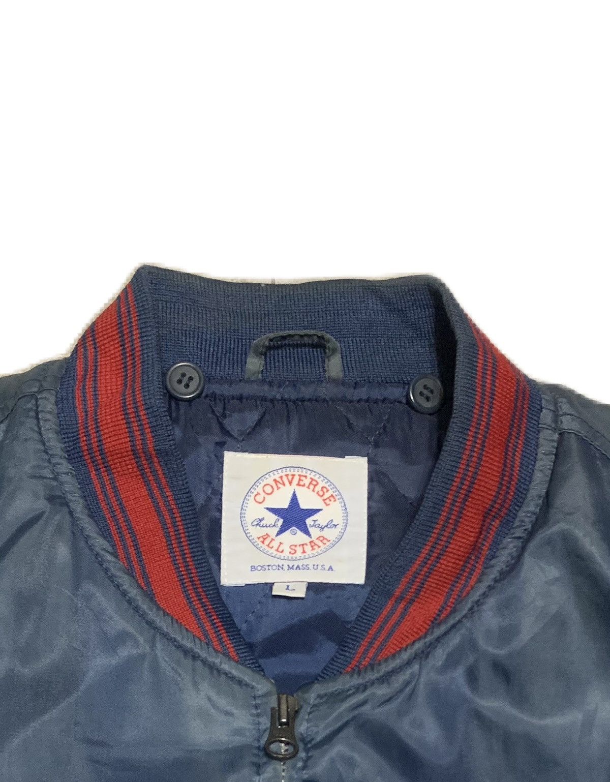 Converse Vintage 90s Trashed Converse Bomber Jacket Sun Faded Size US L / EU 52-54 / 3 - 6 Thumbnail
