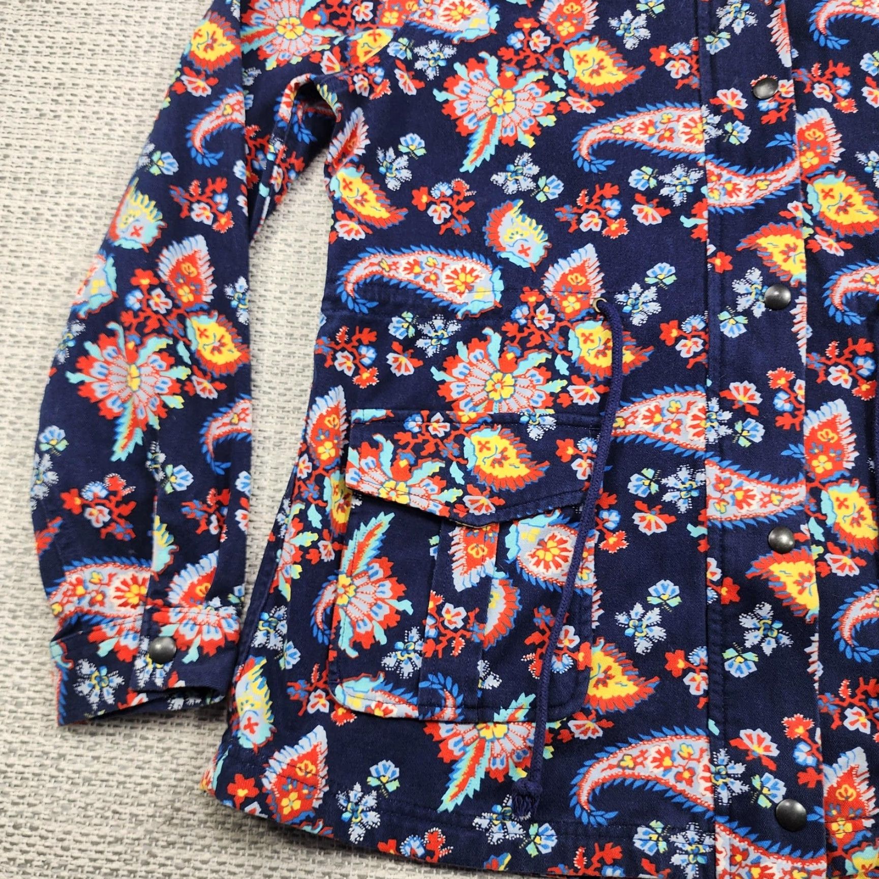 Levi's VINTAGE Levis Jacket Womens Large Blue Paisley Floral Hooded Utility Zip Front Size L / US 10 / IT 46 - 3 Thumbnail