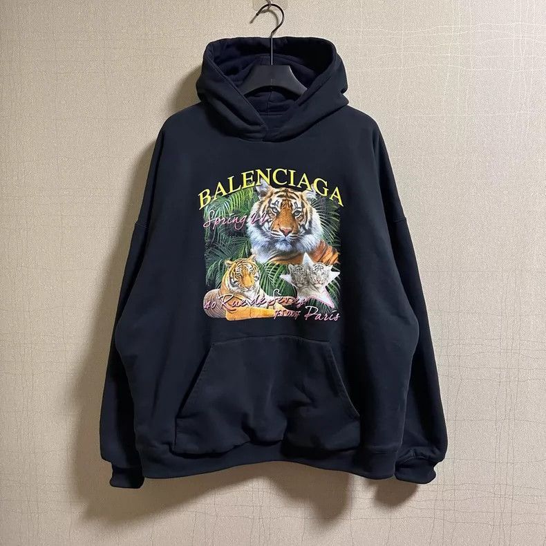 Balenciaga Balenciaga Double-Sided Hoodie with Tiger Print-2506 Size US M / EU 48-50 / 2 - 1 Thumbnail