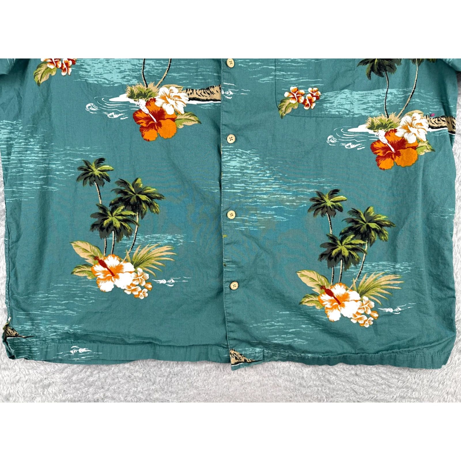 Vintage 28 Palms Shirt Men 2XL Blue Hibiscus Floral Palm Hawaiian Button Up Cotton Size US XXL / EU 58 / 5 - 5 Thumbnail