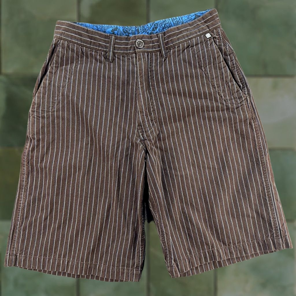 Element Element Mens Brown Pinstripe Chino Shorts 29 Flat Front 10in Inseam Casual Pocketed M263DAD Size US 29 - 1 Thumbnail