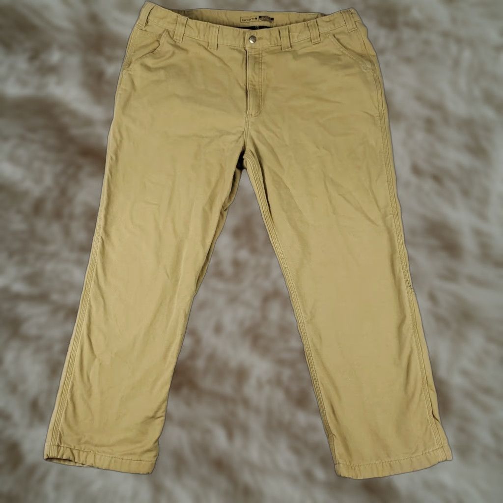 Carhartt Carhartt Pants Men 44x30 Beige Relaxed Fit Work Trousers Carpenter Straight Pockets 30 In Inseam Denim/Canvas Cotton Regular Mens Size US 44 / EU 60 - 1 Thumbnail