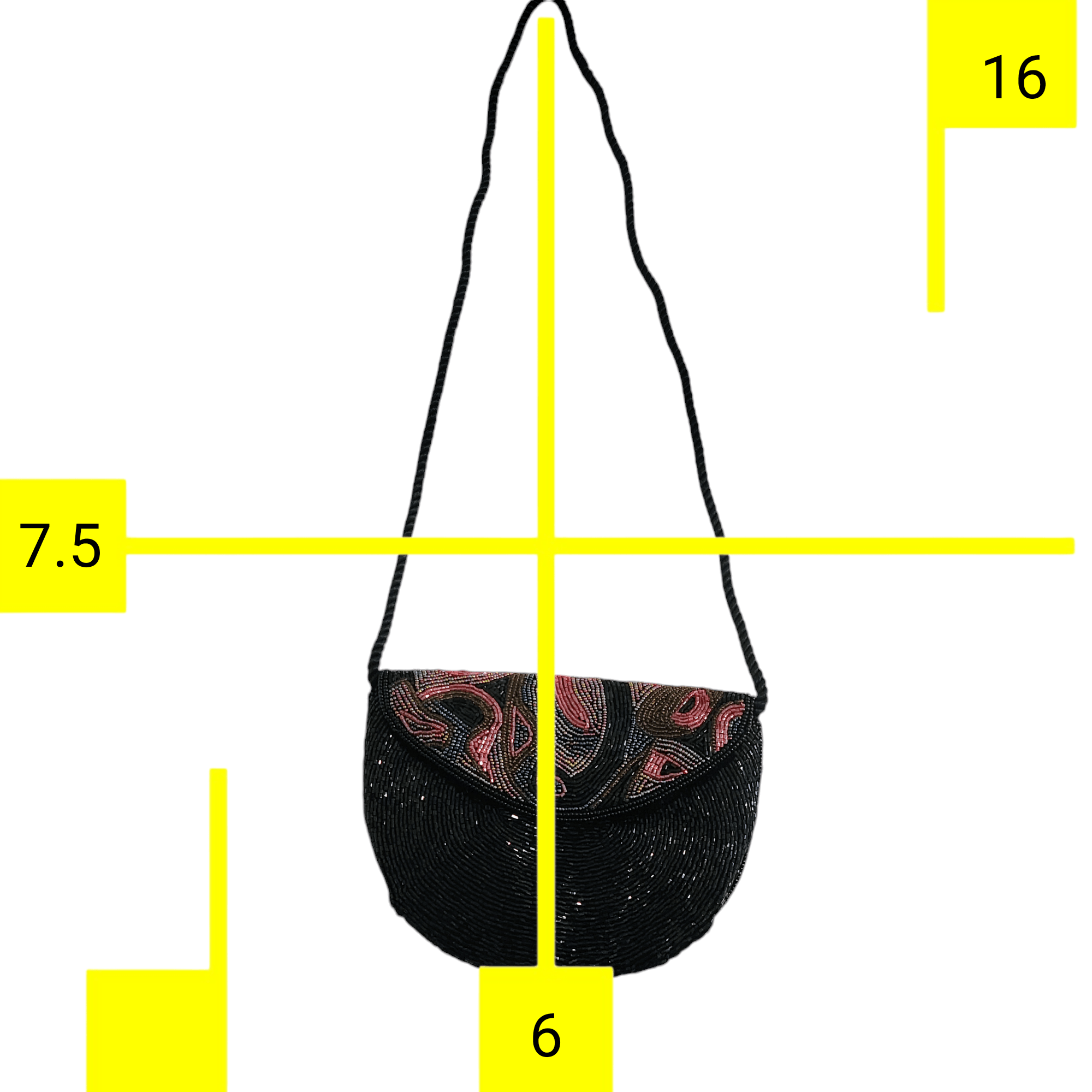 NBDN Nobrandedon Walborg Black & Color Bead Mini Small Special Occasion Bag Size ONE SIZE - 6 Thumbnail