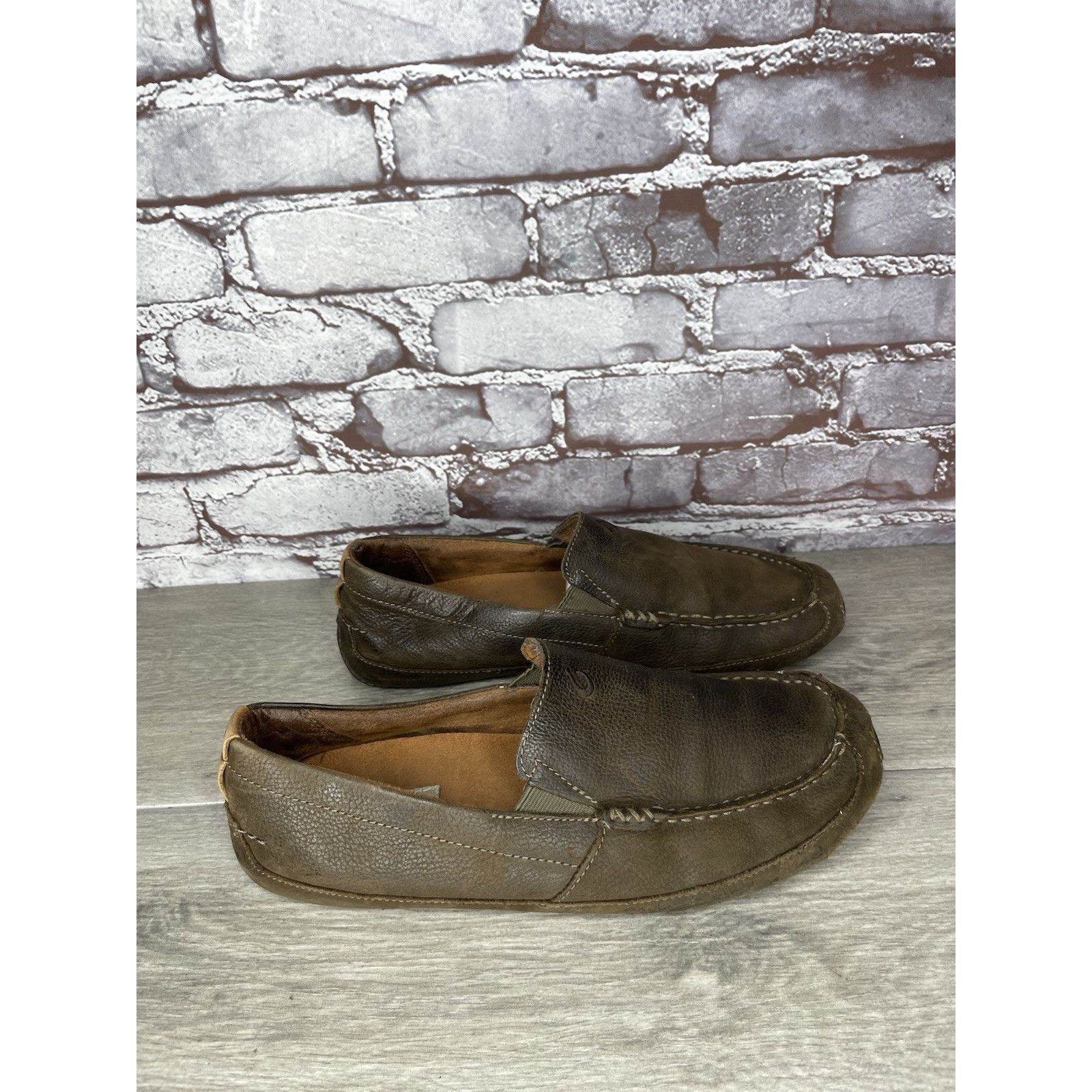 Olukai Olukai Akepa Moc Brown Leather Boat Slip On Moccasin Loafer Size US 9 / EU 42 - 16 Thumbnail