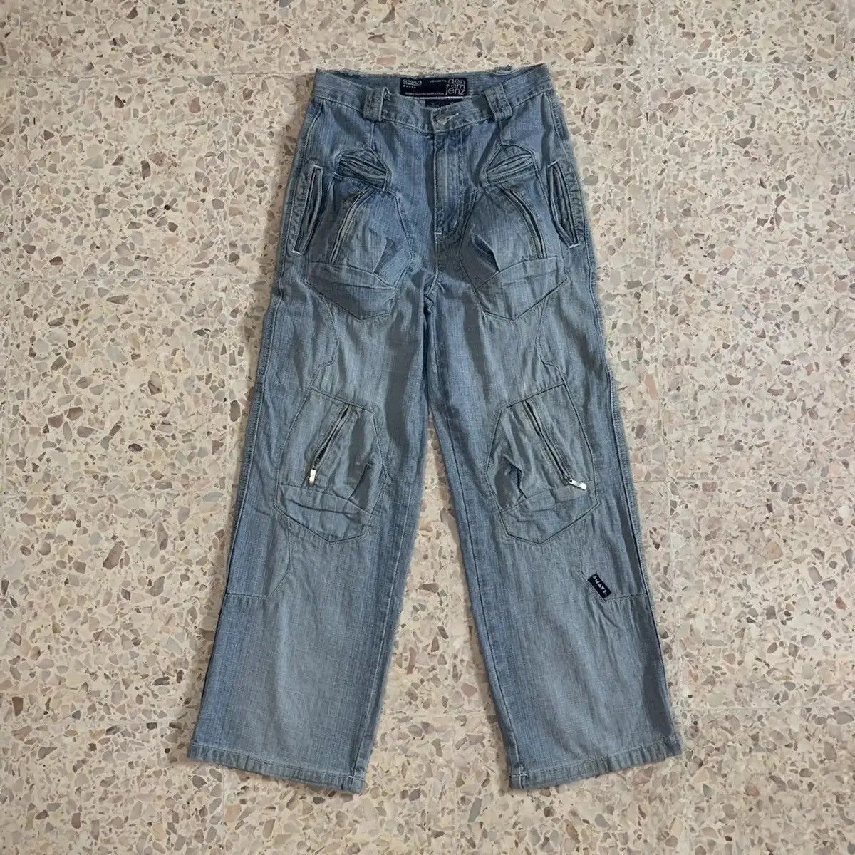Beauty Beast OMAVI DENIM MULTI POCKET BAGGY TACTICAL TROUSERS PANTS W27 Size US 27 - 3 Thumbnail