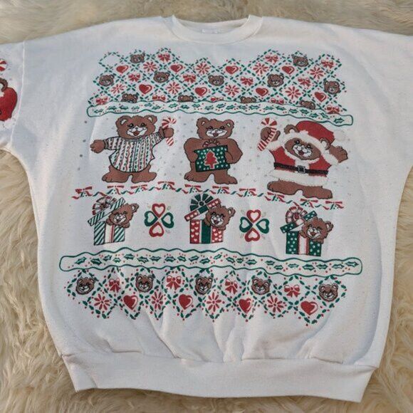Vintage Vintage Teddy Bear Festive Crewneck Sweater Size Small Size S / US 4 / IT 40 - 2 Thumbnail