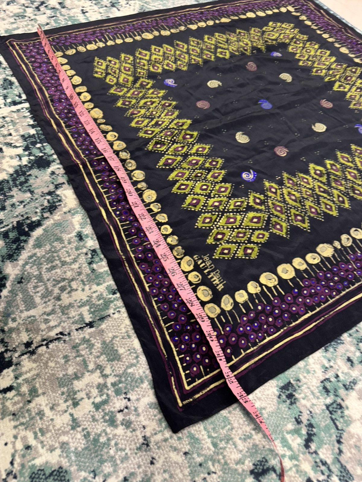 Jean Paul Gaultier VINTAGE JEAN PAUL GAULTIER ABSTRACT FLORAL SILK SCARF Size ONE SIZE - 2 Thumbnail