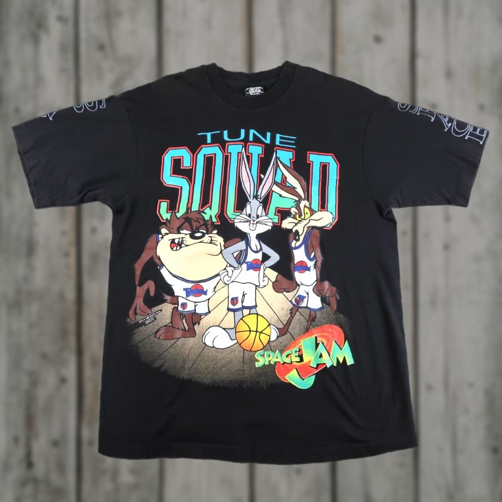 Vintage VINTAGE Space Jam T Shirt 1996 90s Large L Graphic Looney Tunes Made In USA Black Cotton Short Sleeve Adult L Mens Size US L / EU 52-54 / 3 - 1 Thumbnail
