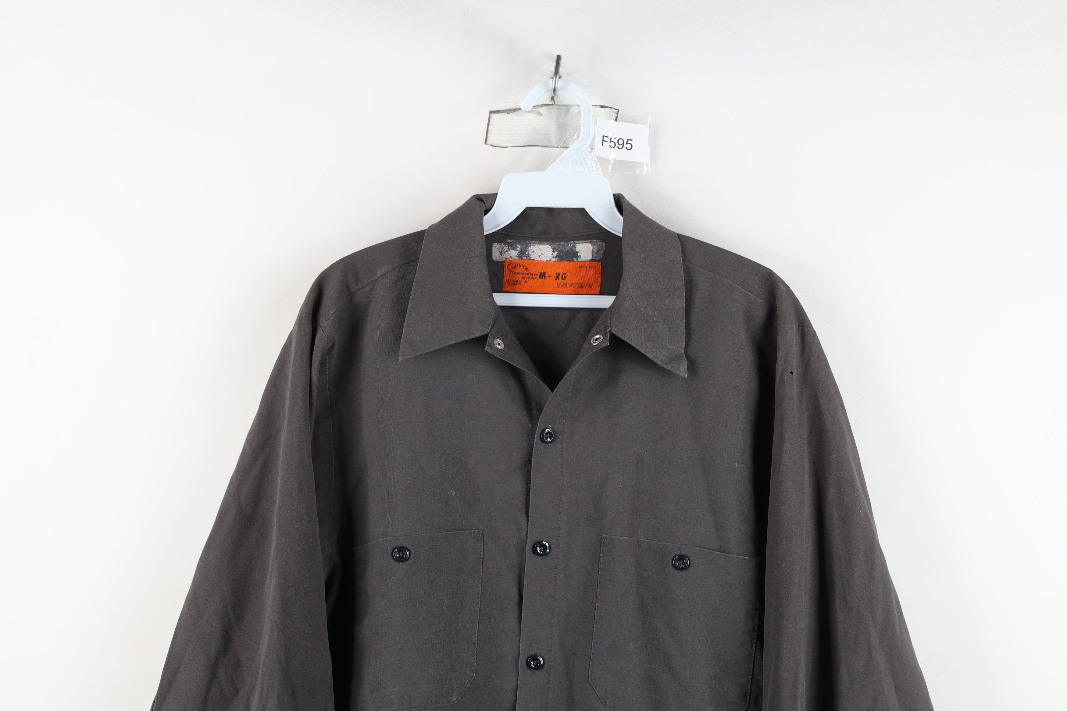 Vintage Vintage 90s Streetwear Workwear Mechanic Button Shirt Gray Size US M / EU 48-50 / 2 - 2 Thumbnail