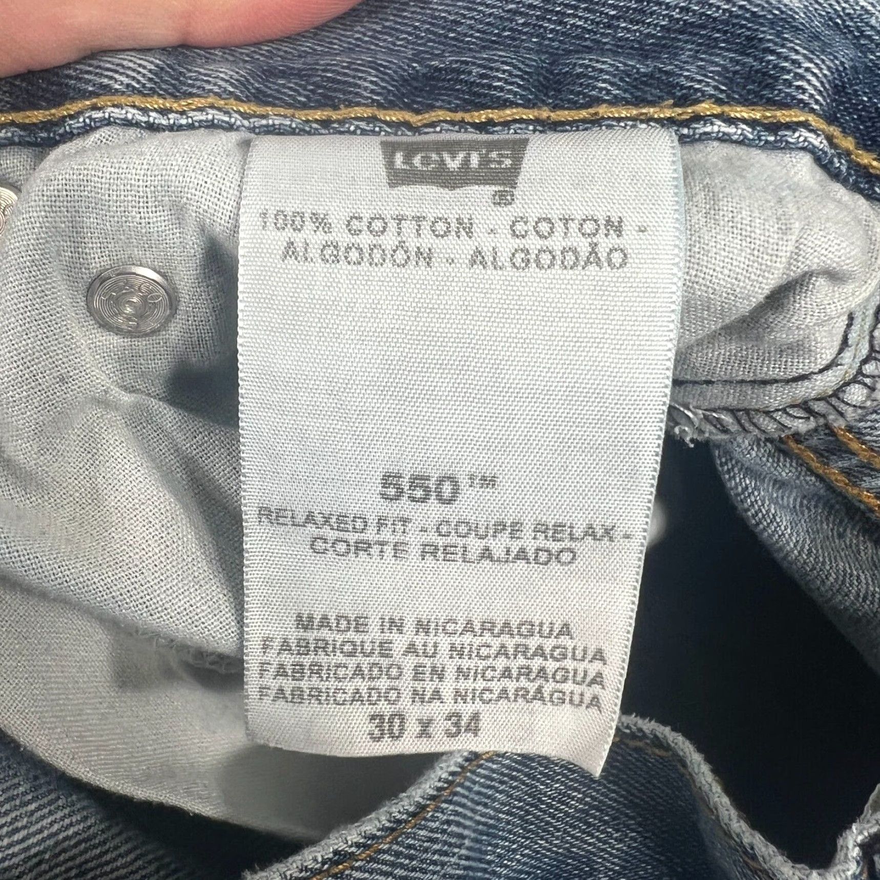 Levi's VINTAGE Levi's 550 Jeans Mens 29x31 Relaxed Fit Distressed Straight Leg Grunge Y2K Blue Size US 29 - 6 Thumbnail