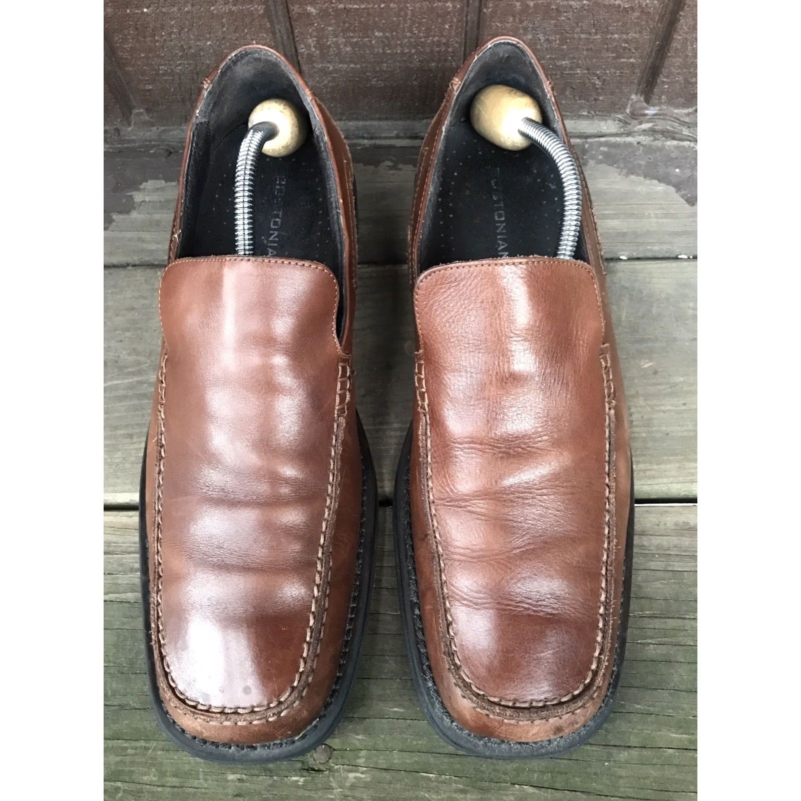 Vintage Bostonian Loafers 20782 Mens Sz 11M Brown Leather MocToe Casual SlipOn Italy-510 Size US 11 / EU 44 - 3 Thumbnail