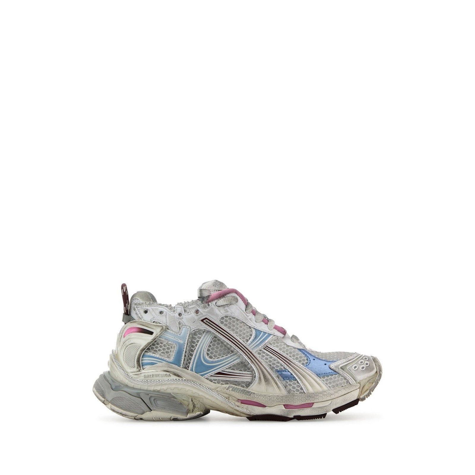 Balenciaga Blue and White Mesh Sneakers Balenciaga // Blue & White Deconstructed Runner Sneaker  main image 3