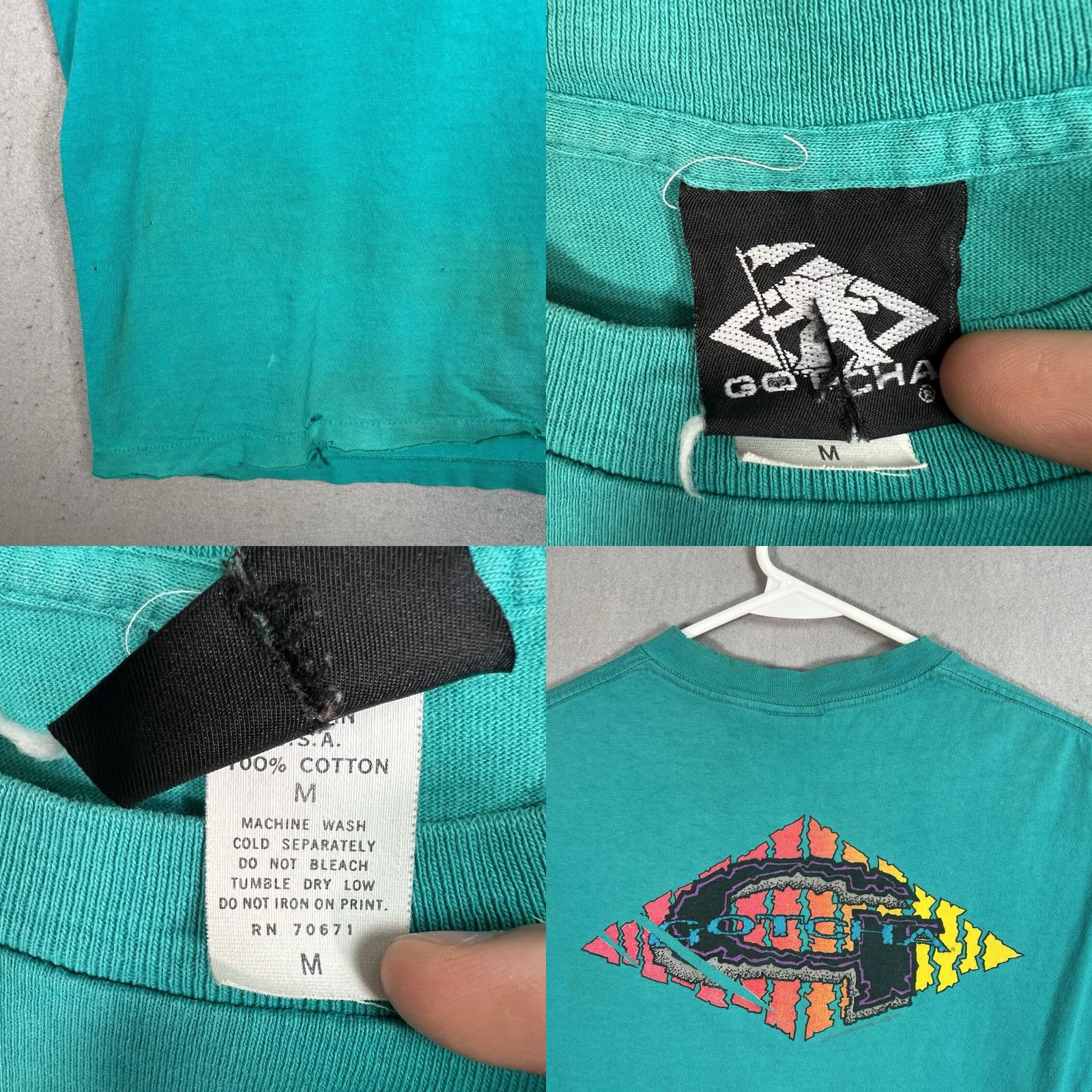 Gotcha VINTAGE Gotcha Surf Logo Graphic Tee Adult Medium Blue 90s Mens Size US M / EU 48-50 / 2 - 8 Thumbnail