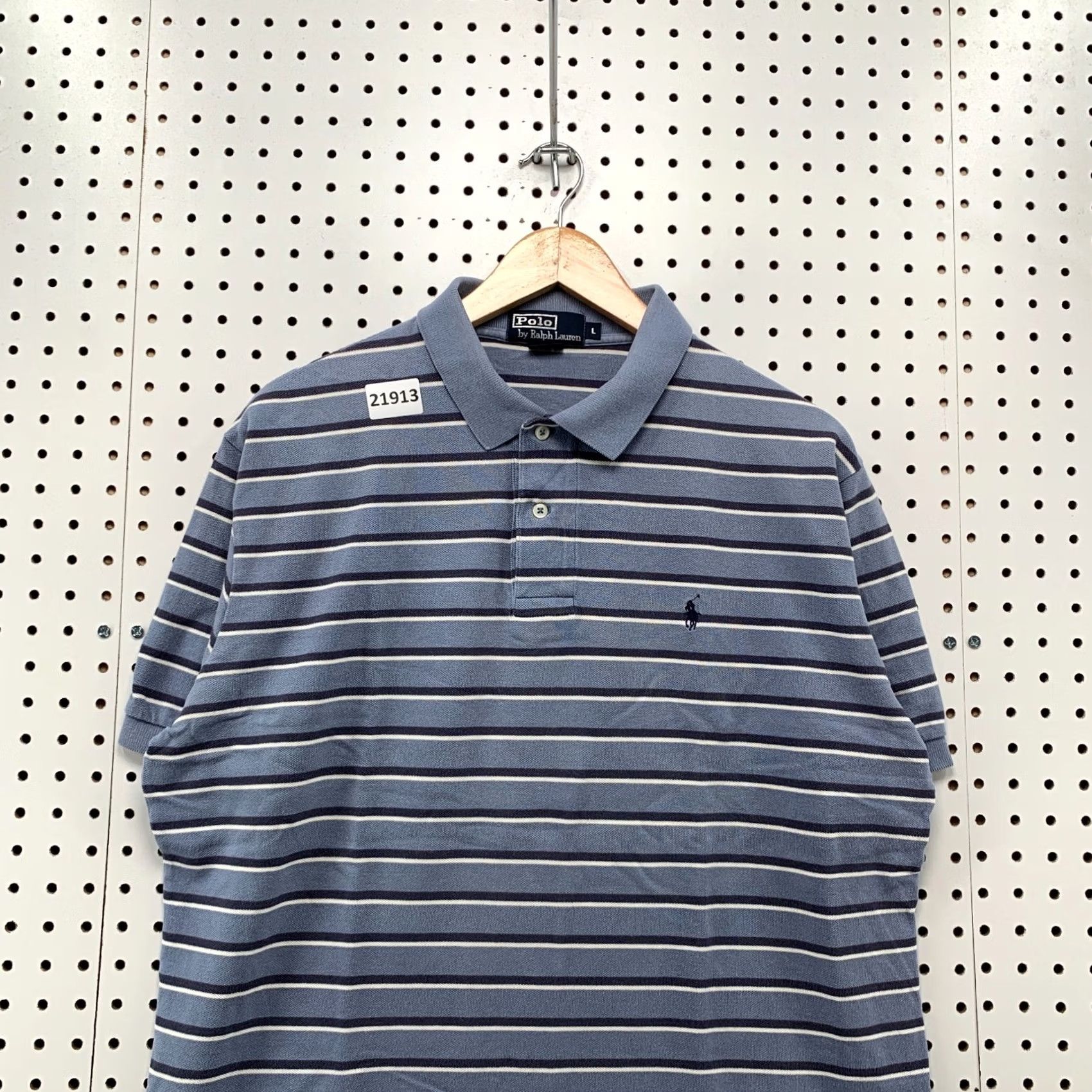Polo Ralph Lauren Polo Ralph Lauren Polo Shirt Blue White Striped Pony Mens Large Size US L / EU 52-54 / 3 - 5 Thumbnail