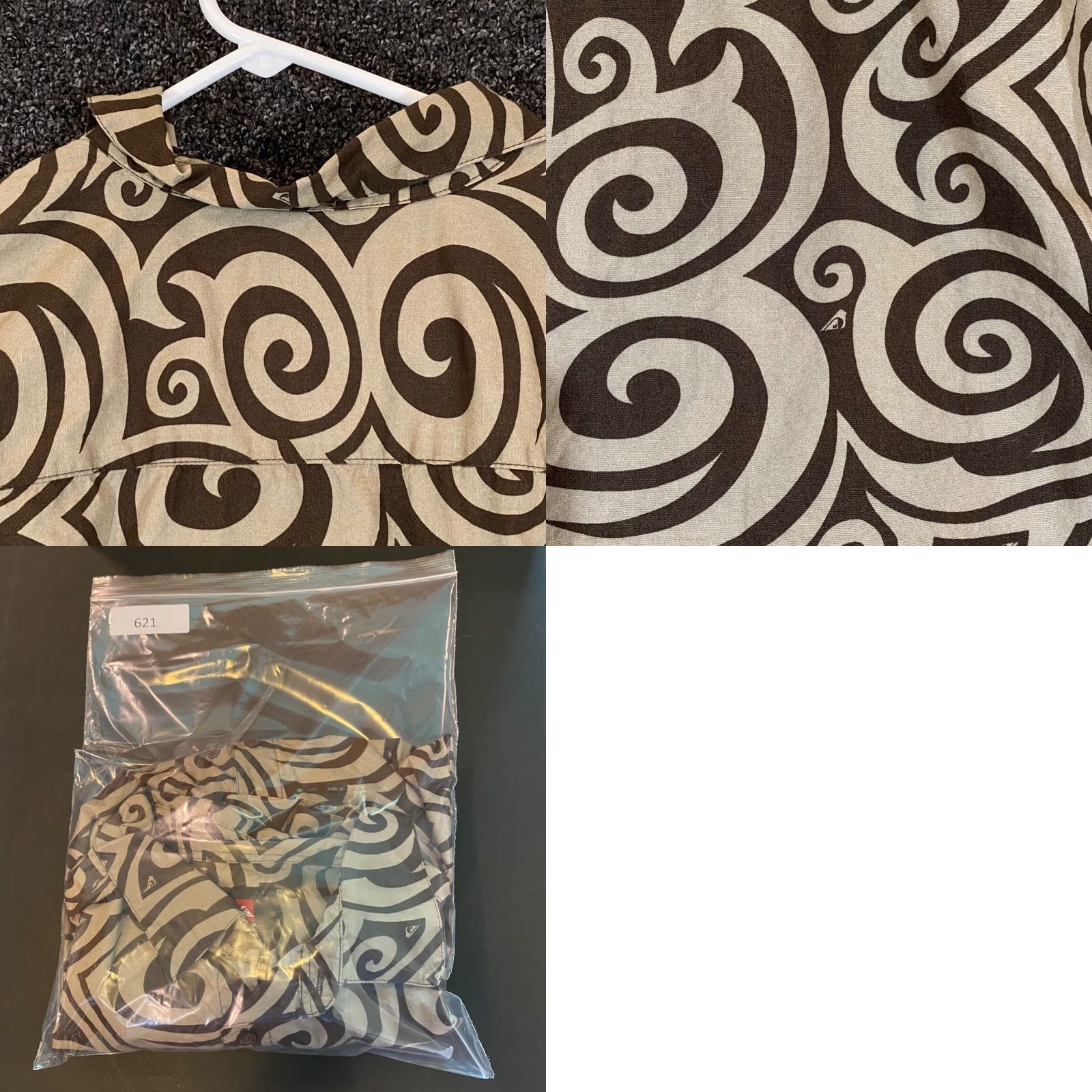 Quiksilver Quiksilver Shirt Mens XL Brown Geometric Button Up Outdoors L/S Pocket Size US XL / EU 56 / 4 - 8 Thumbnail