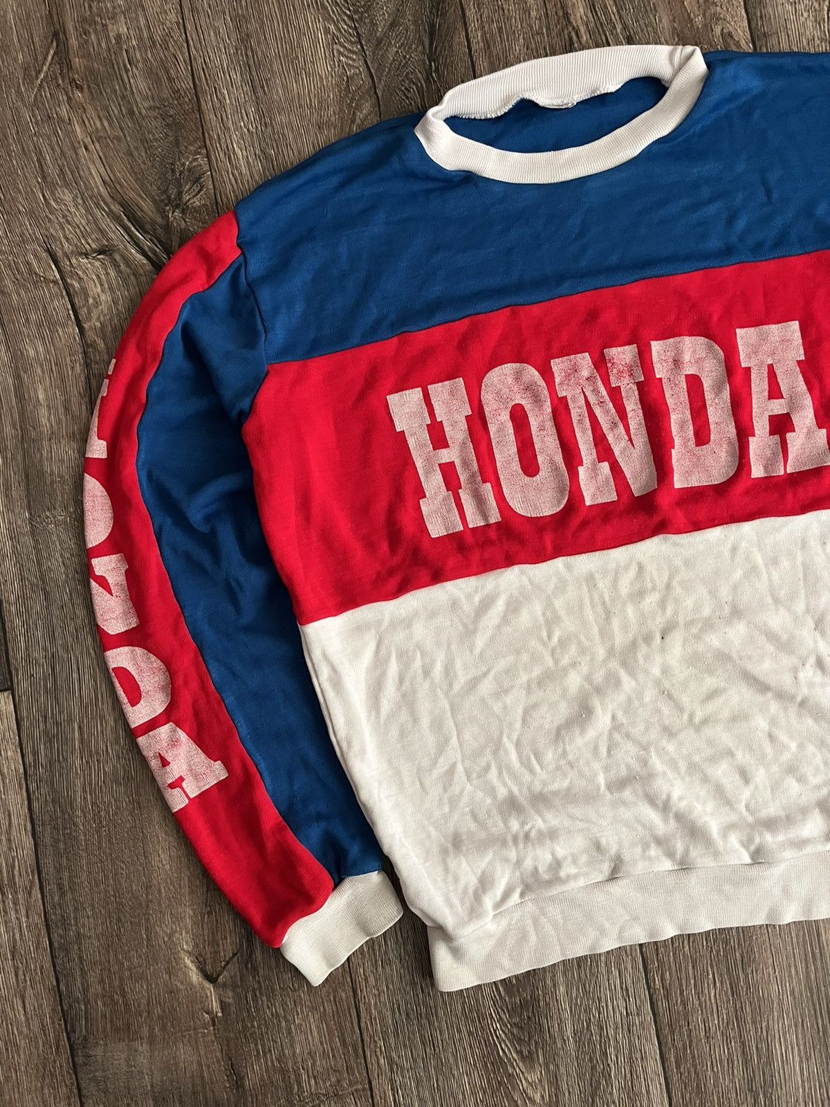 Honda × Vintage Vintage 80s Honda Logo Team Equipment Racing Sweatshirt Rare Size US L / EU 52-54 / 3 - 3 Thumbnail