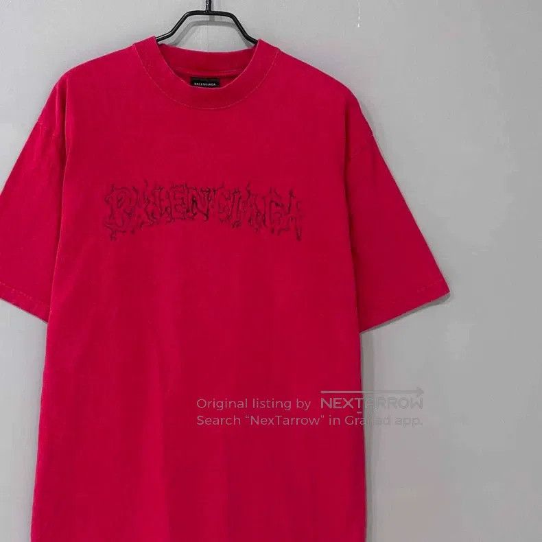 Balenciaga Balenciaga Red Flame Burst Printed Short Sleeve Size US XS / EU 42 / 0 - 3 Thumbnail