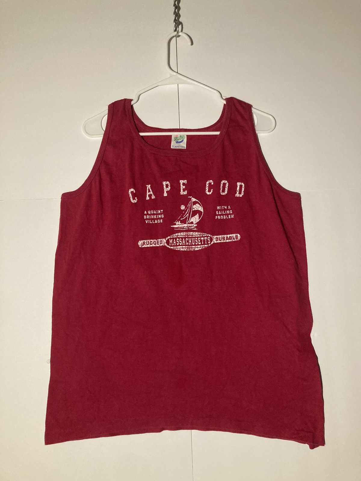 Vintage Vintage maroon Cape Cod Sailing Tank Top Size US L / EU 52-54 / 3 - 1 Thumbnail