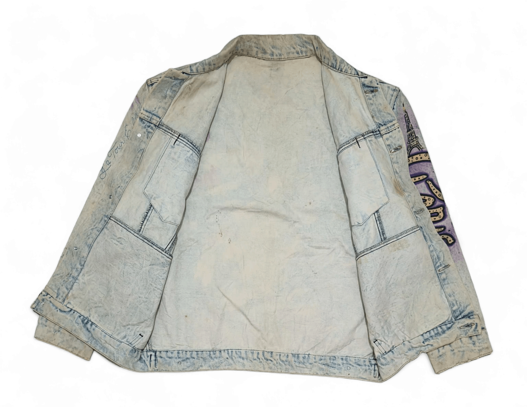Designer Vintage 80s "T. Alamo" Style Inspired PARIS Denim Jacket Size US L / EU 52-54 / 3 - 6 Thumbnail