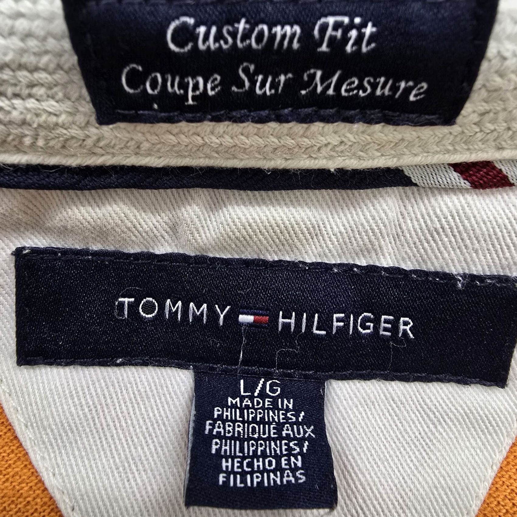 Tommy Hilfiger Tommy Hilfiger Polo Shirt Color Block Men's L Regular Orange Navy White Shirt Size US L / EU 52-54 / 3 - 3 Thumbnail