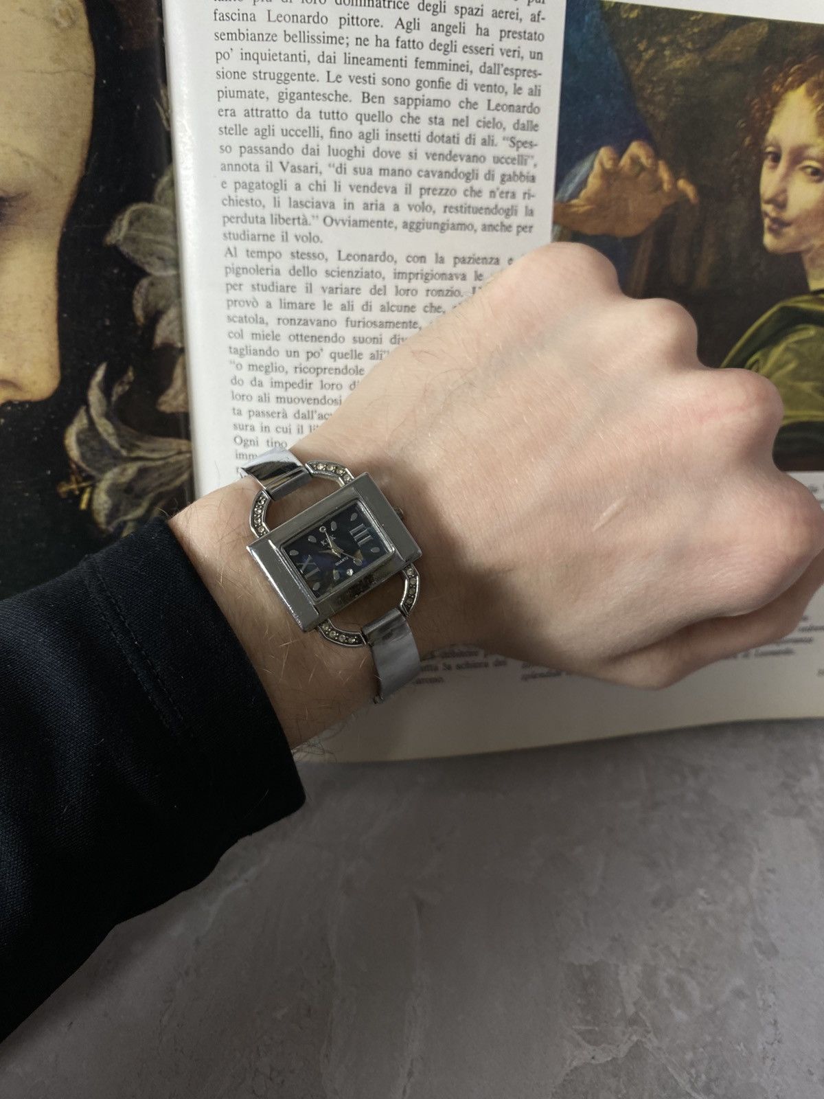 Japanese Brand Vintage Square Quartz Watch Women's Silver Bangle Style Size ONE SIZE - 5 Thumbnail