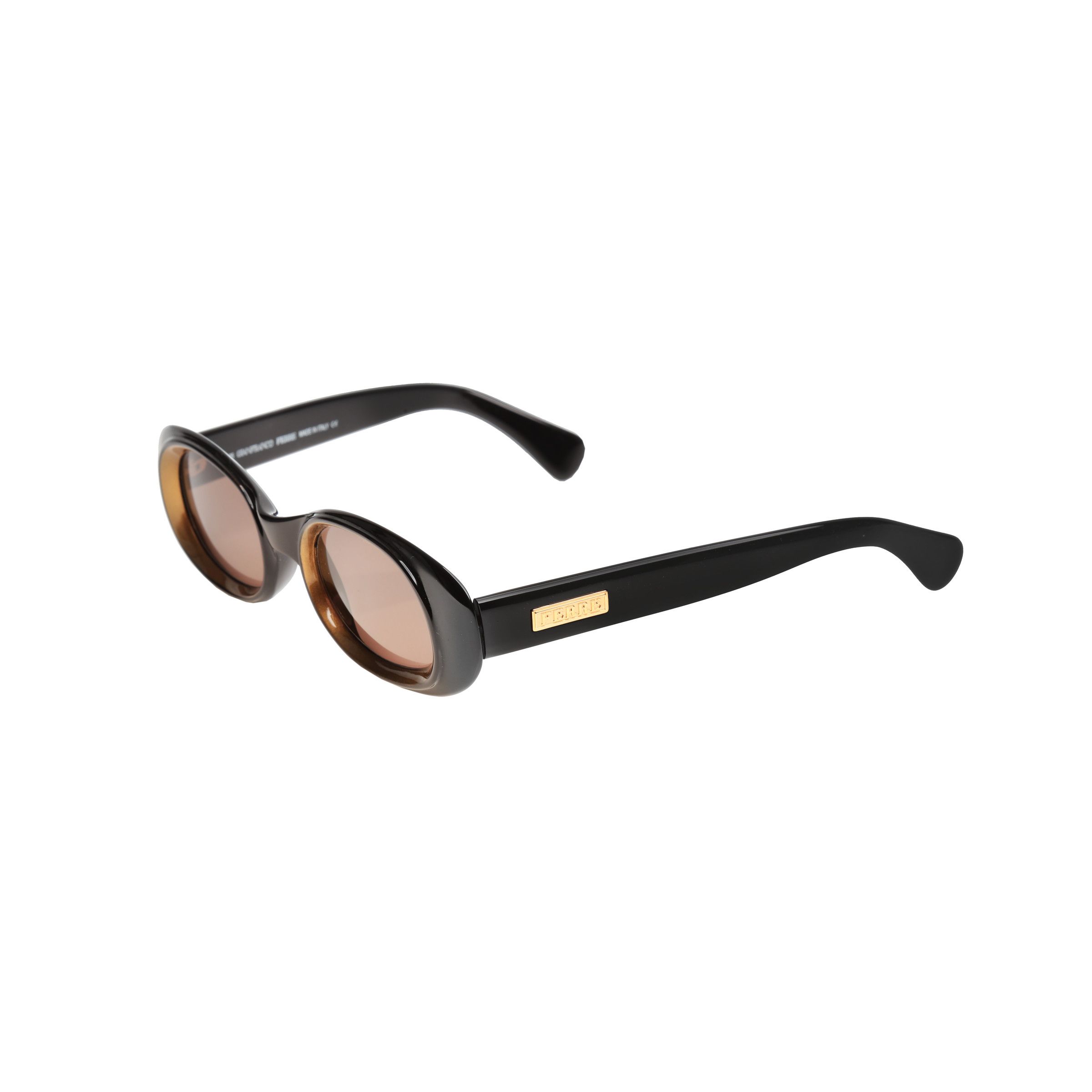 Gianfranco Ferre Gianfranco Ferre 90's Black & Gold Oval Plastic Sunglasses Size ONE SIZE - 1 Thumbnail