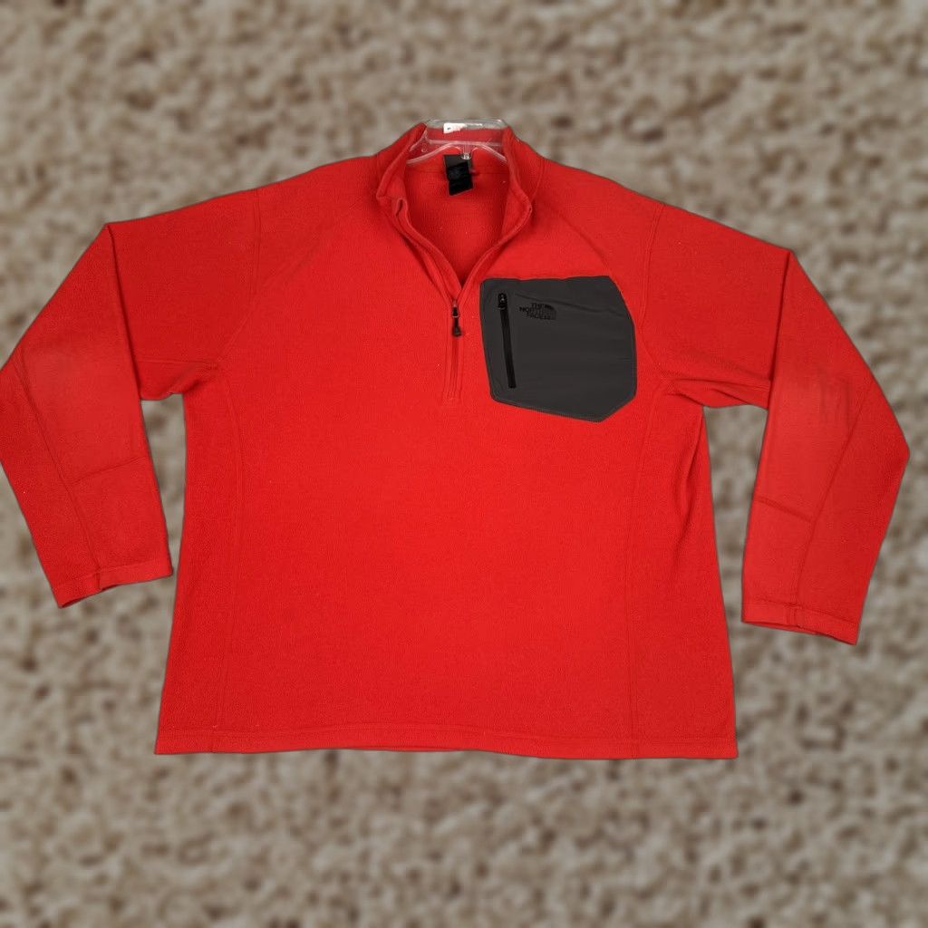 The North Face The North Face Sweater Men XL Red Fleece 1/4 Zip Chest Pocket Pullover Polyester Size US XL / EU 56 / 4 - 1 Thumbnail
